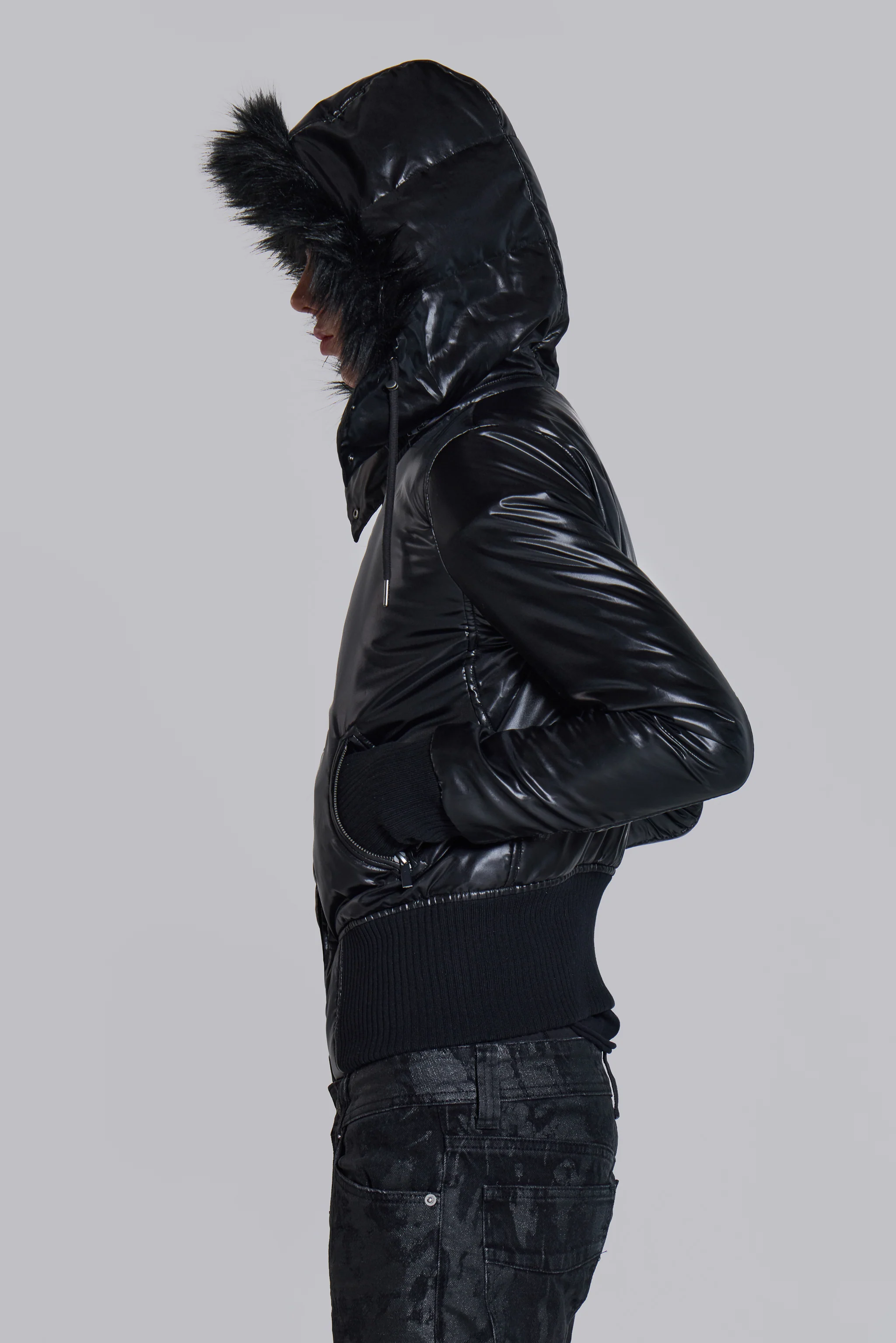 Black Mercury Puffer Jacket - Image 3