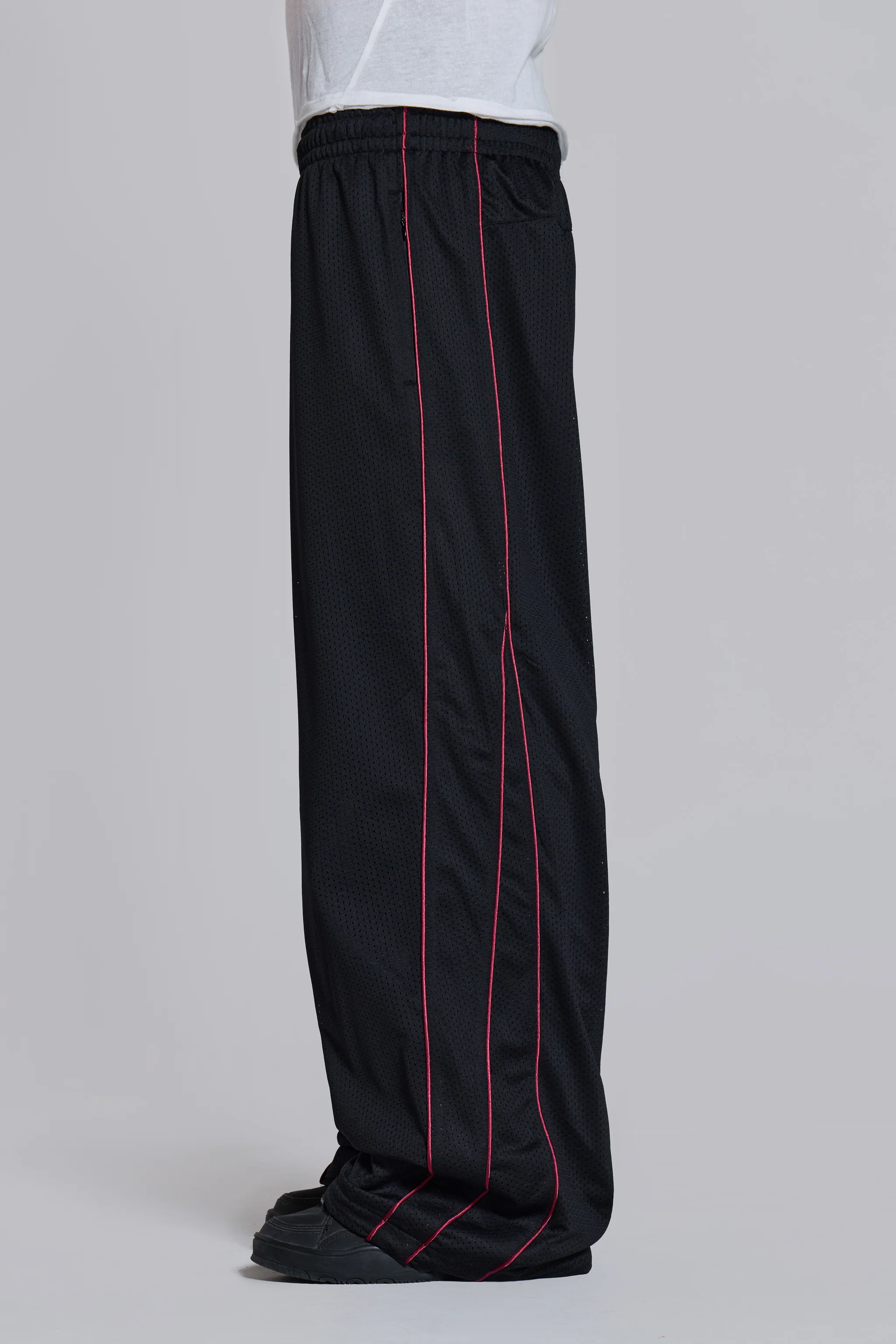 Black Mesh Vapor Tracksuit Bottoms - Image 4