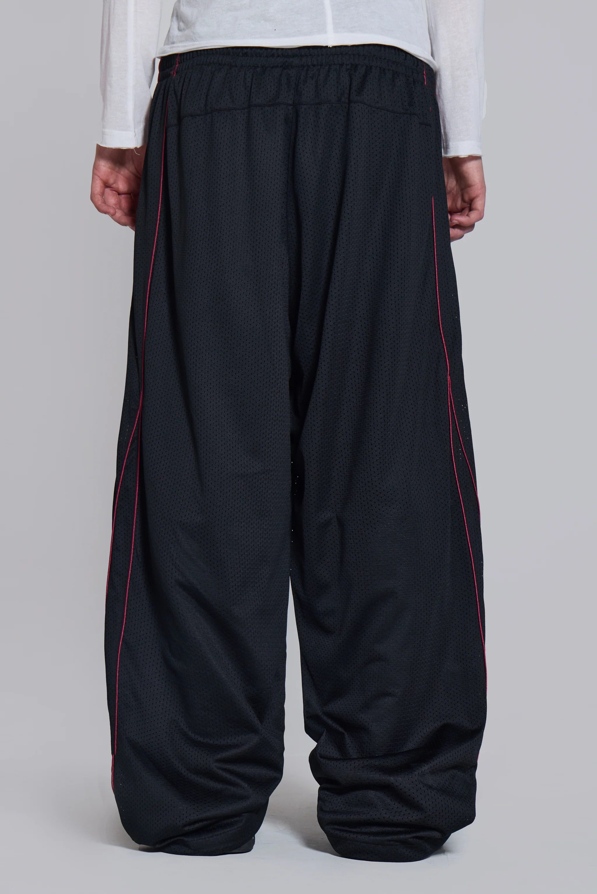 Black Mesh Vapor Tracksuit Bottoms - Image 5