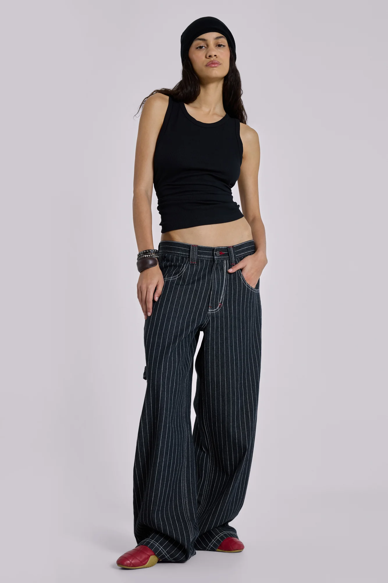 Black Ollie Pinstripe XL Colossus Jeans - Image 3