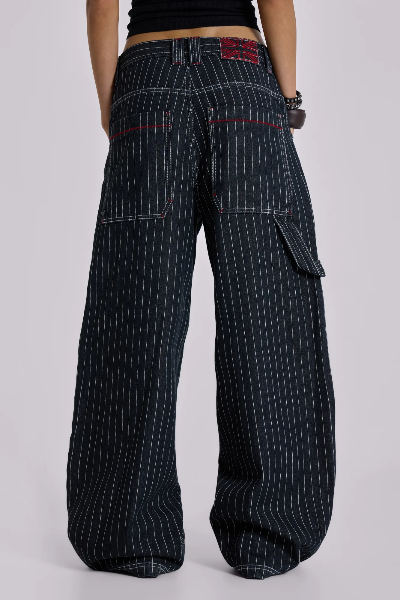 Black Ollie Pinstripe XL Colossus Jeans - Image 4