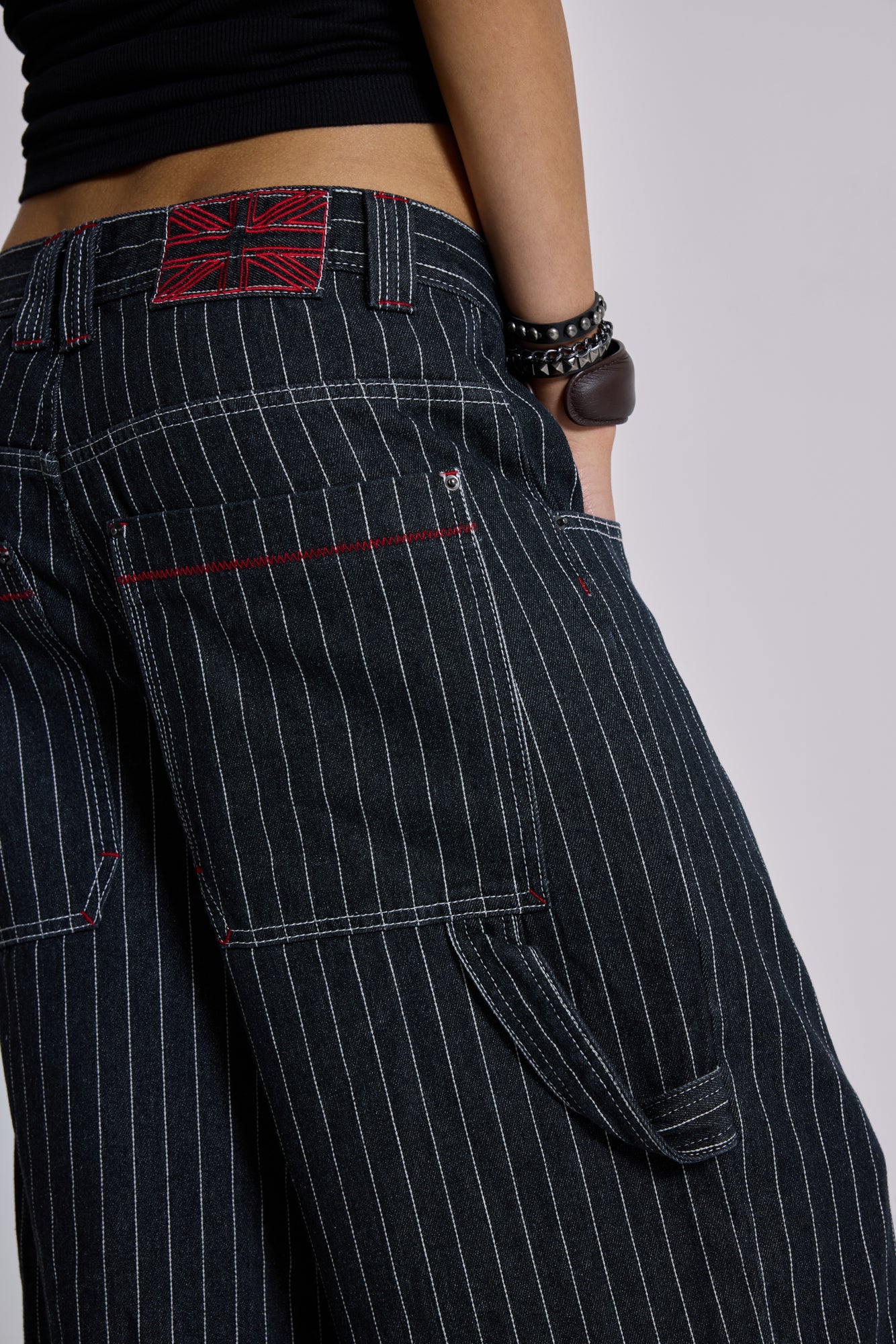 Black Ollie Pinstripe XL Colossus Jeans - Image 5