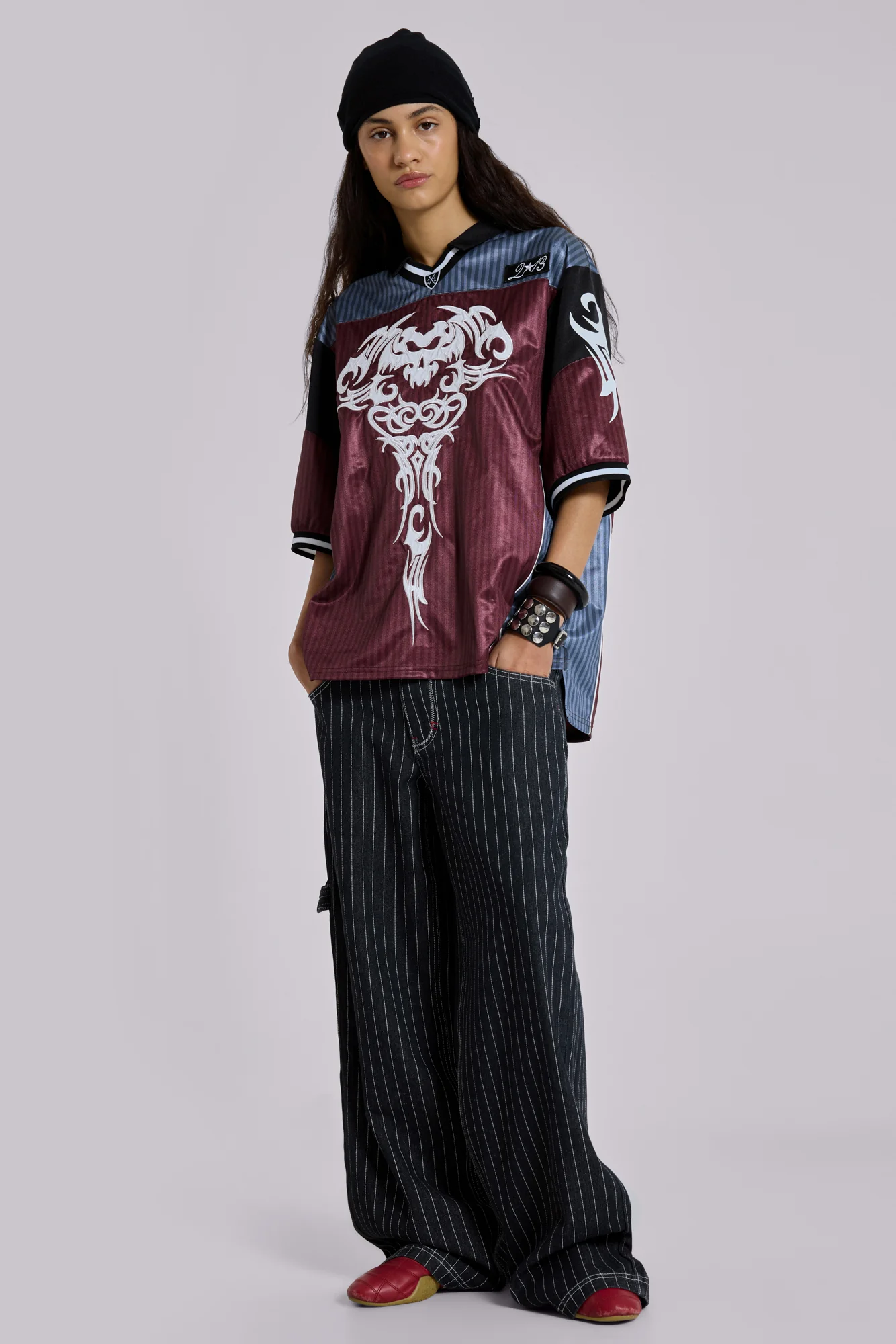 Black Ollie Pinstripe XL Colossus Jeans - Image 6