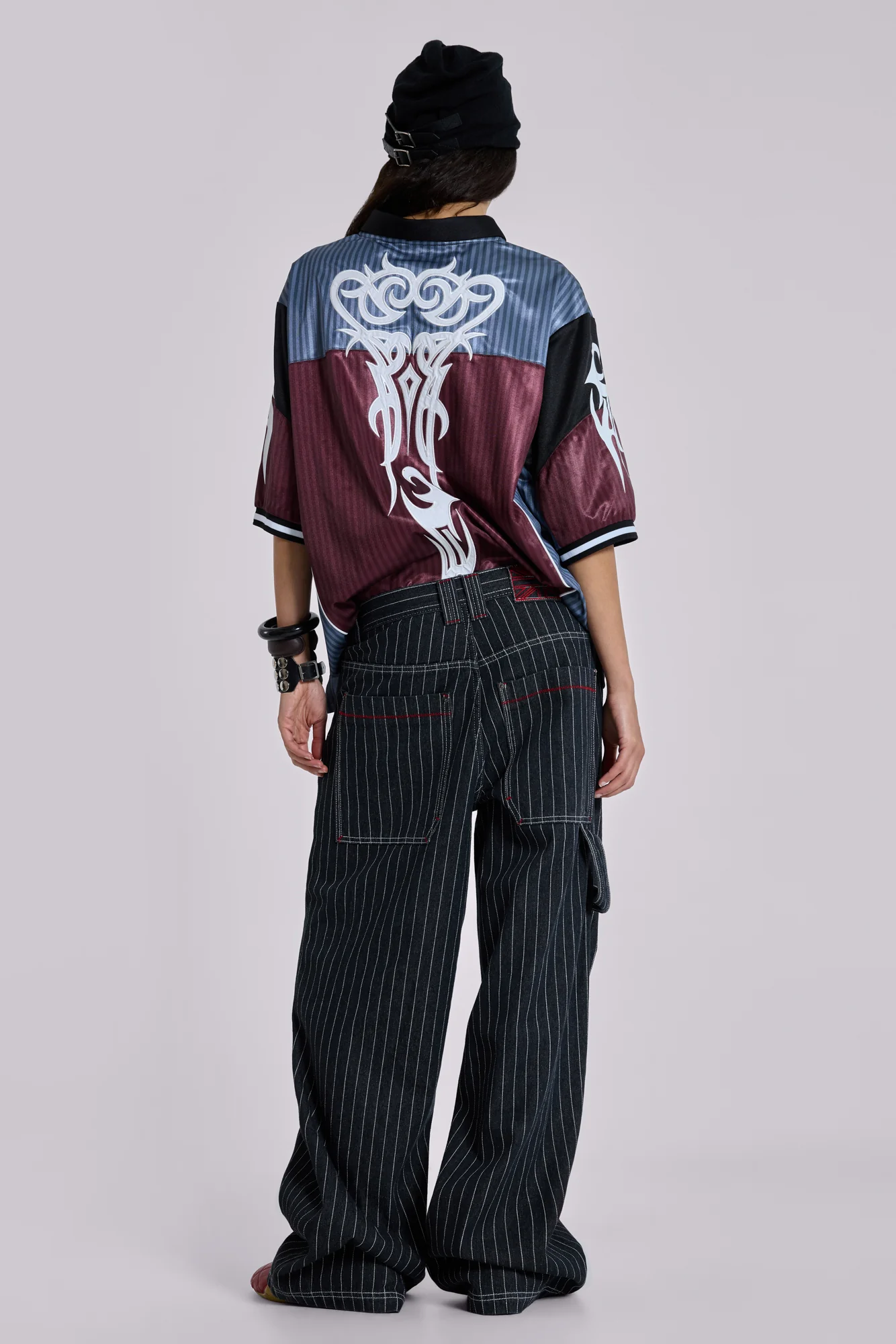 Black Ollie Pinstripe XL Colossus Jeans - Image 8