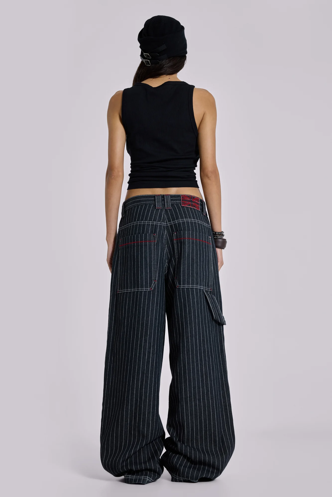 Black Ollie Pinstripe XL Colossus Jeans - Image 9