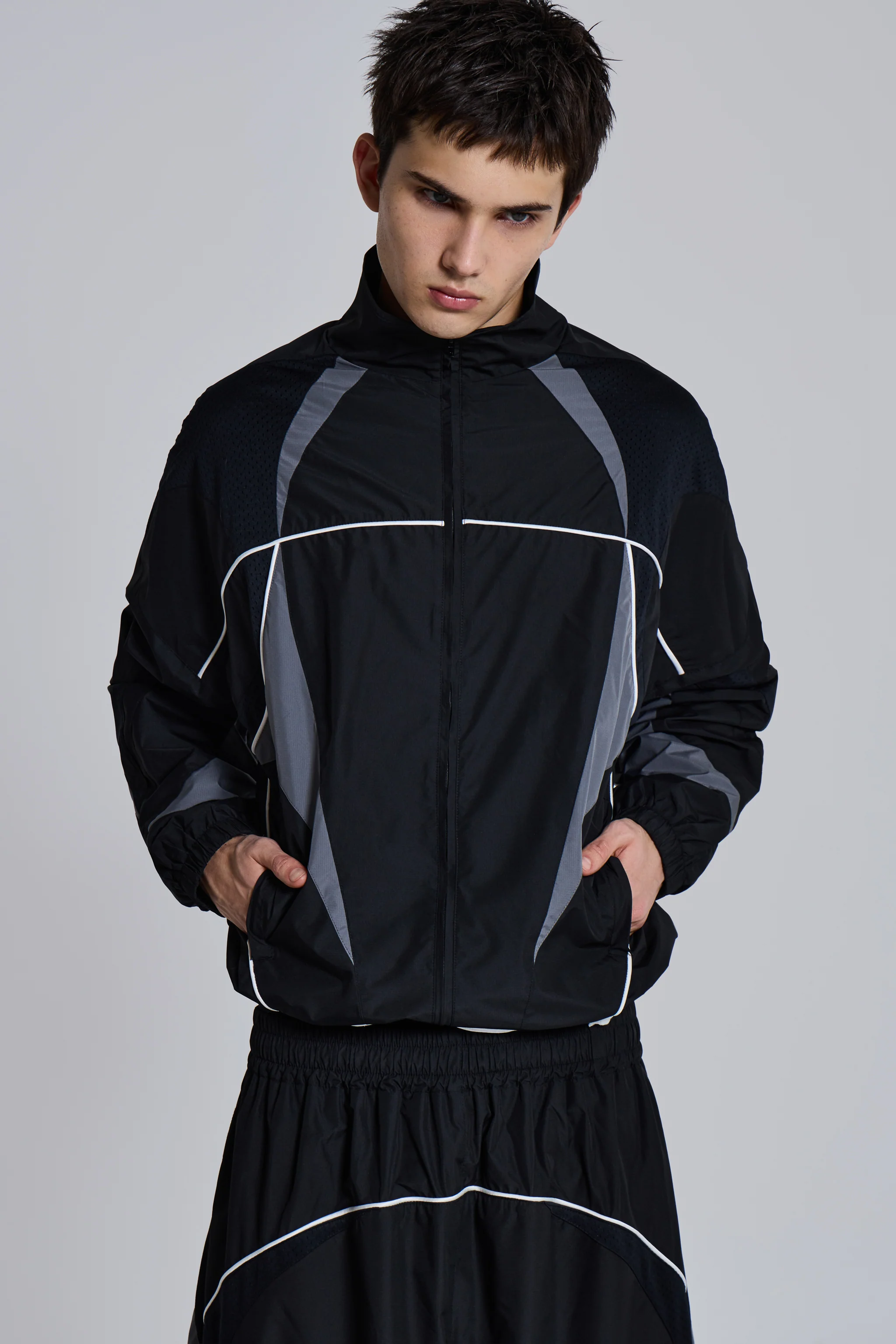 Black Panelled Vapor Jacket - Image 3