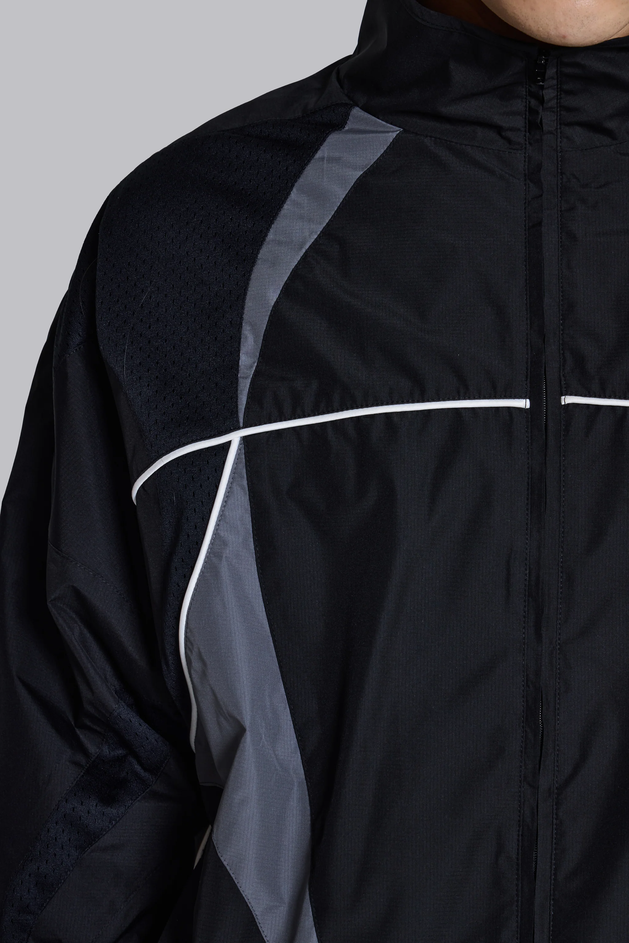 Black Panelled Vapor Jacket - Image 4