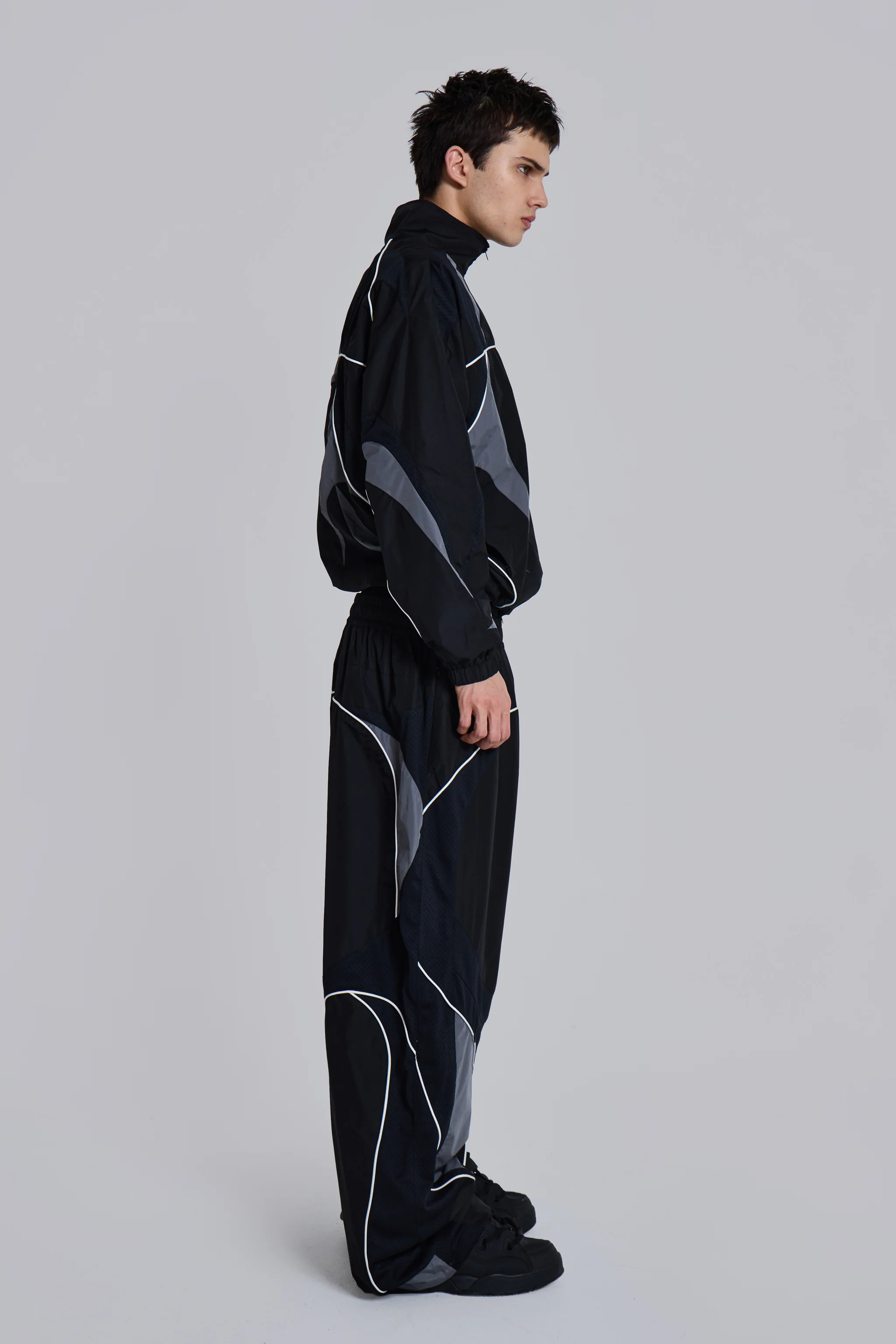 Black Panelled Vapor Joggers - Image 5
