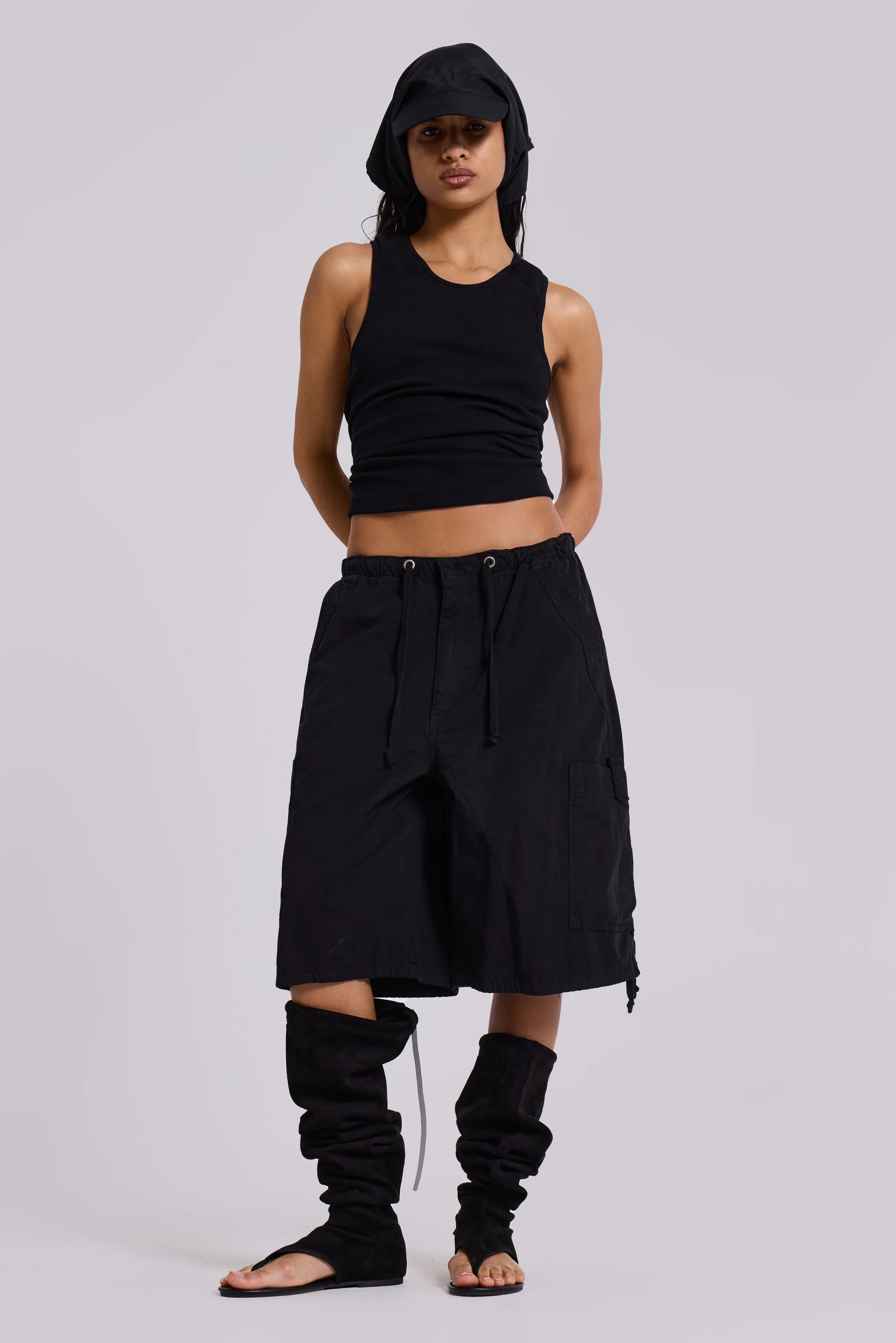 Black Parachute Cargo Shorts - Image 4