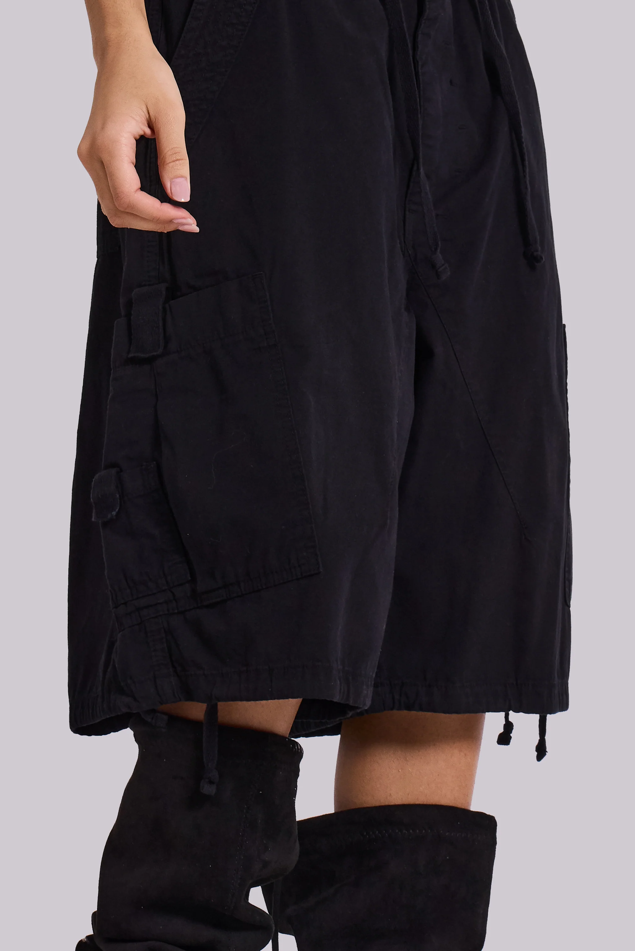Black Parachute Cargo Shorts - Image 5