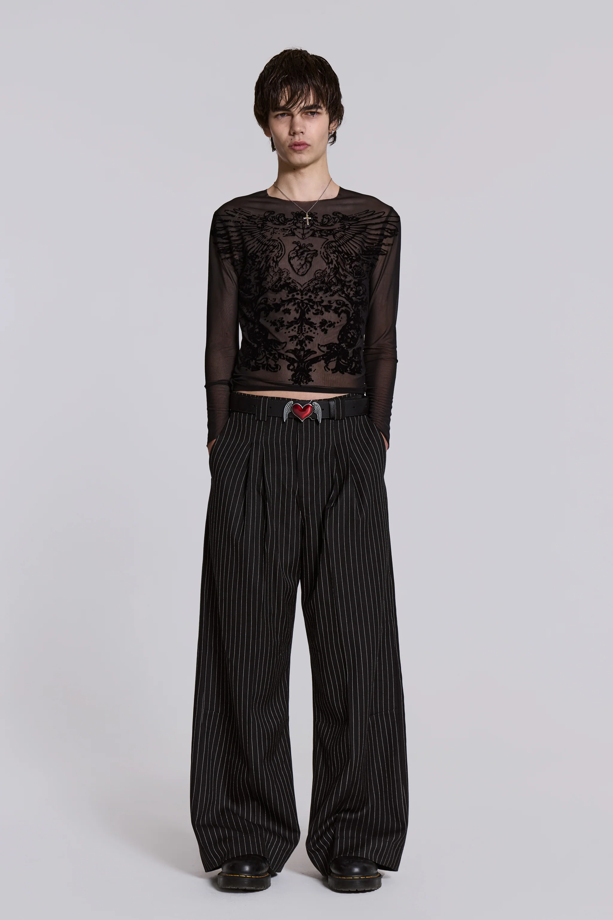 Black Pinstripe Goliath Suit Pants - Image 11