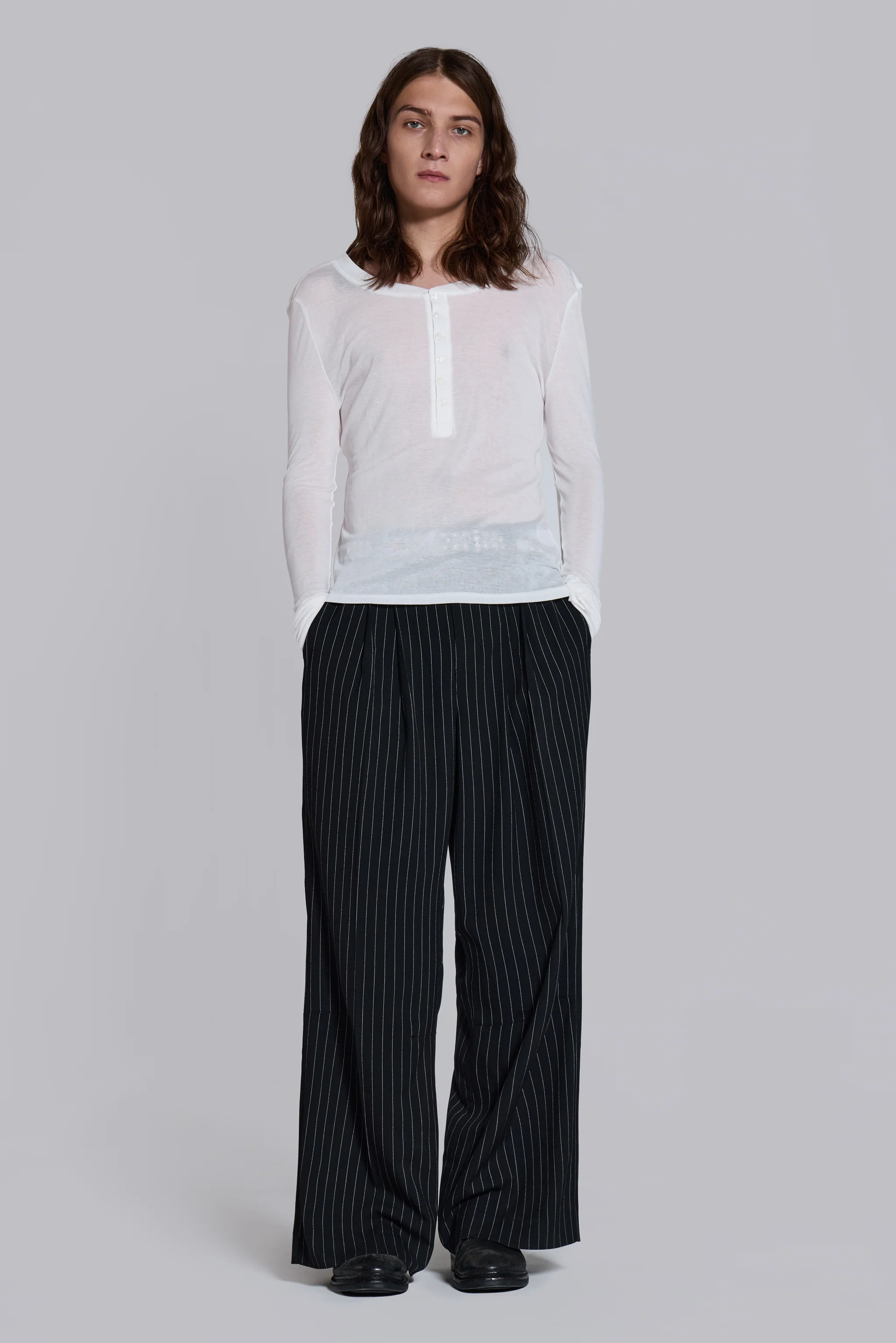 Black Pinstripe Goliath Suit Pants - Image 16