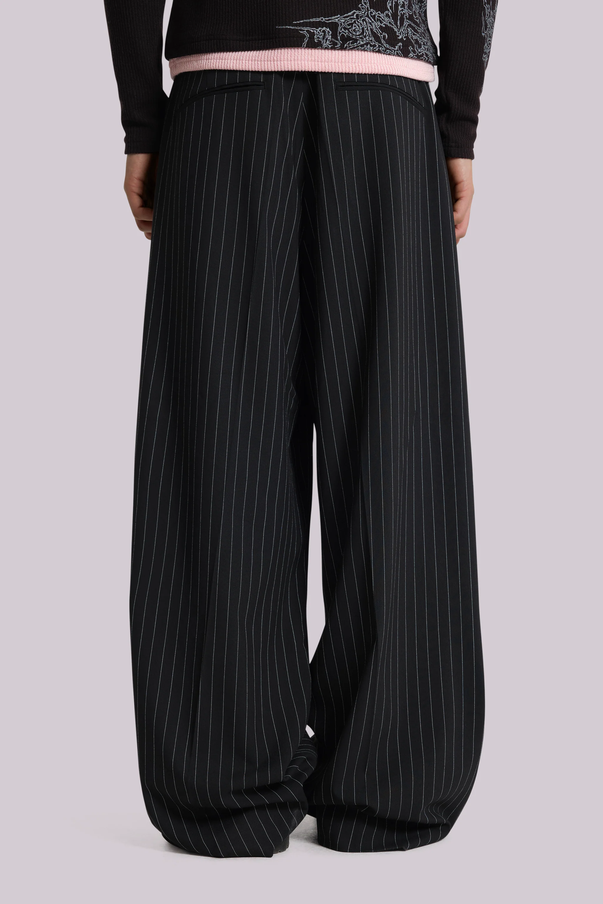 Black Pinstripe Goliath Suit Pants - Image 5