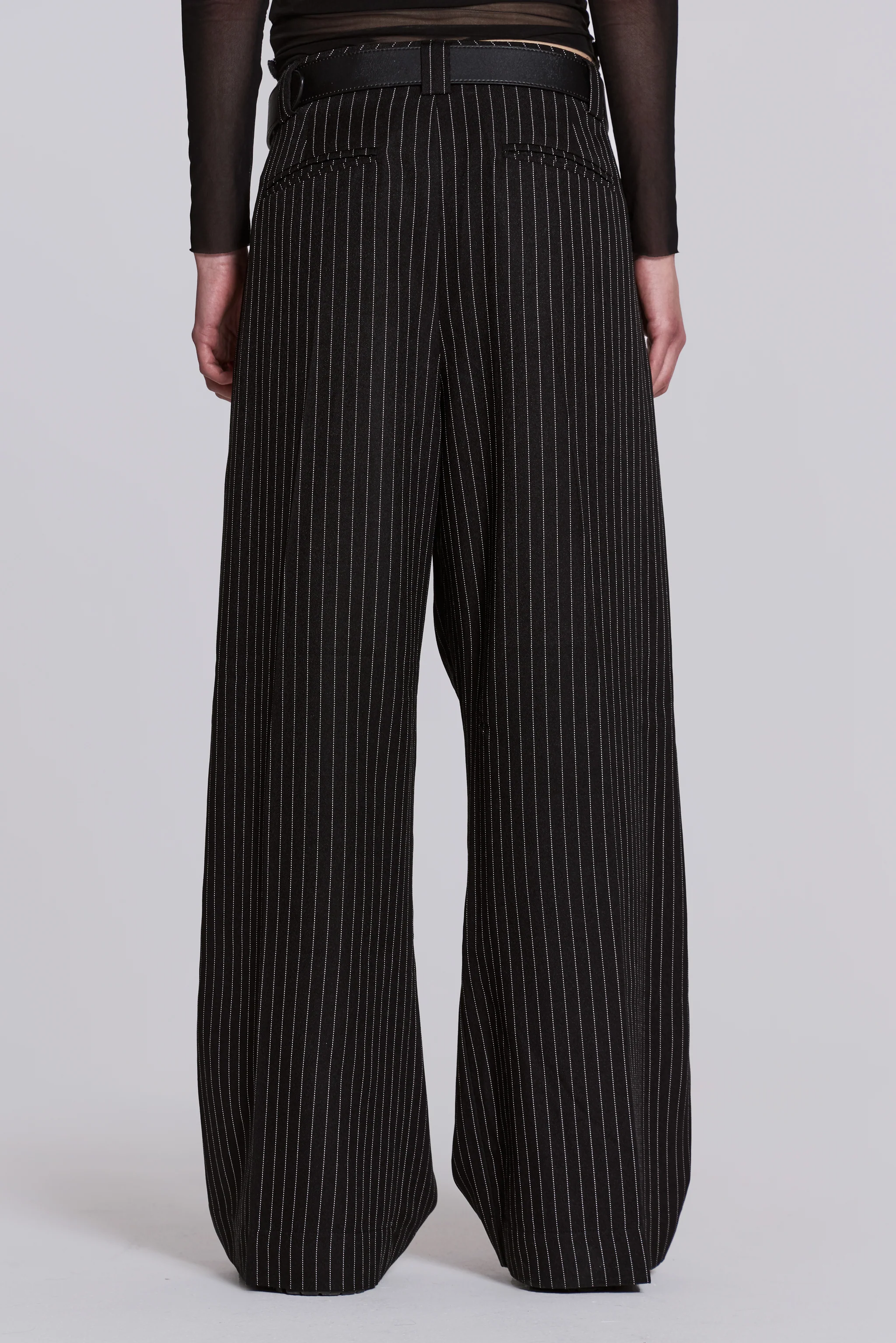 Black Pinstripe Goliath Suit Pants - Image 9
