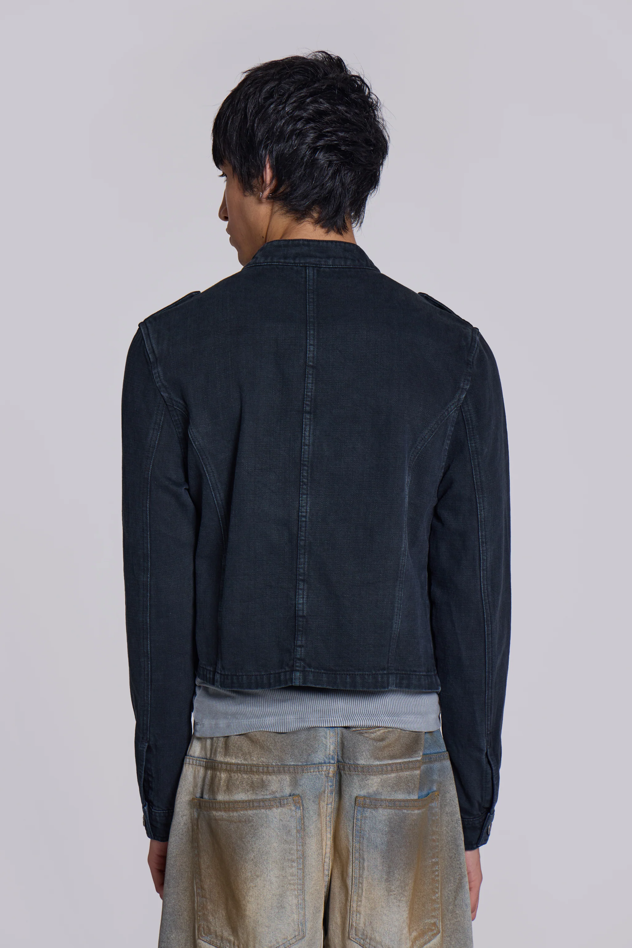 Rebel Military Jacket in Washed Black - Image 13