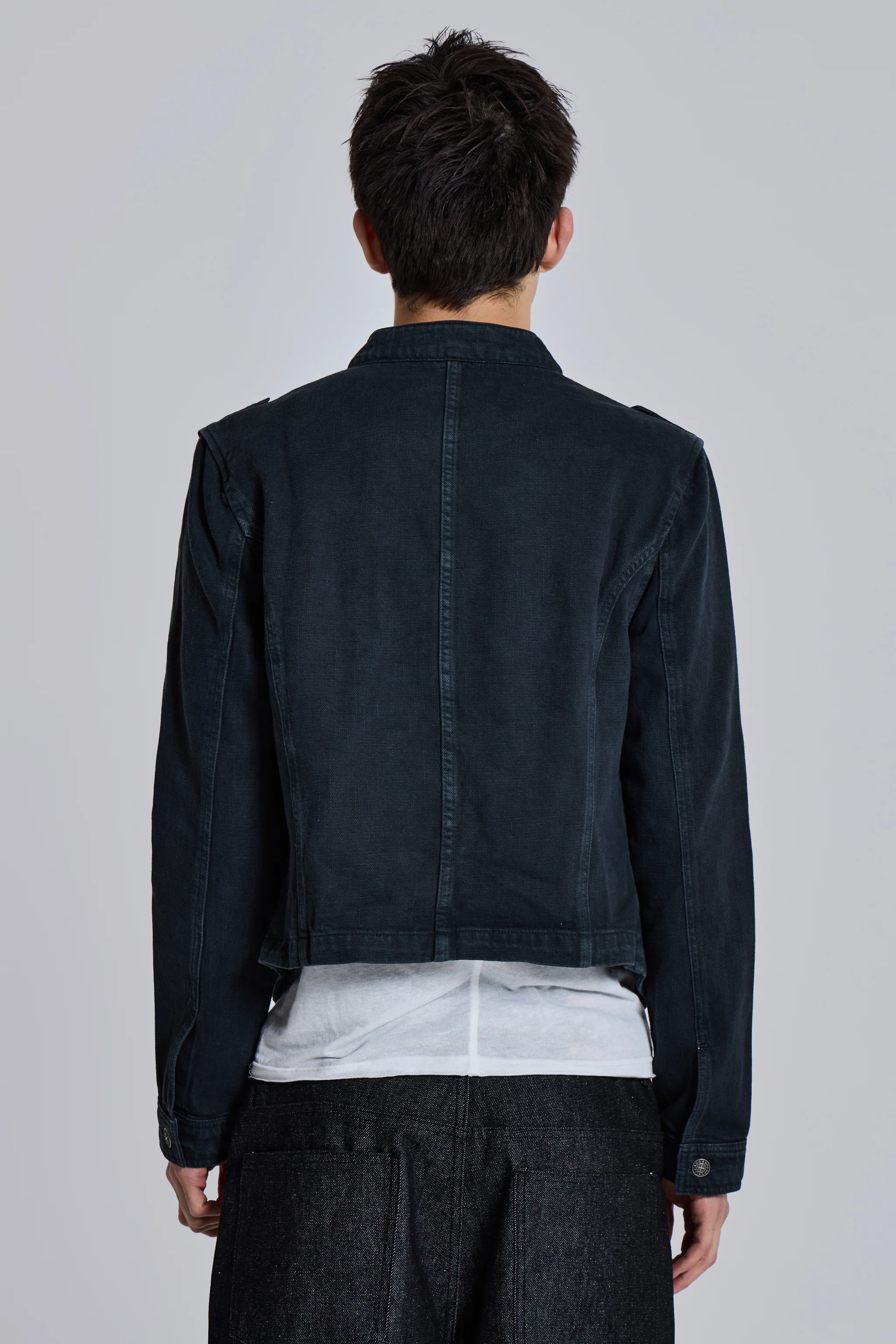 Rebel Military Jacket in Washed Black - Image 4