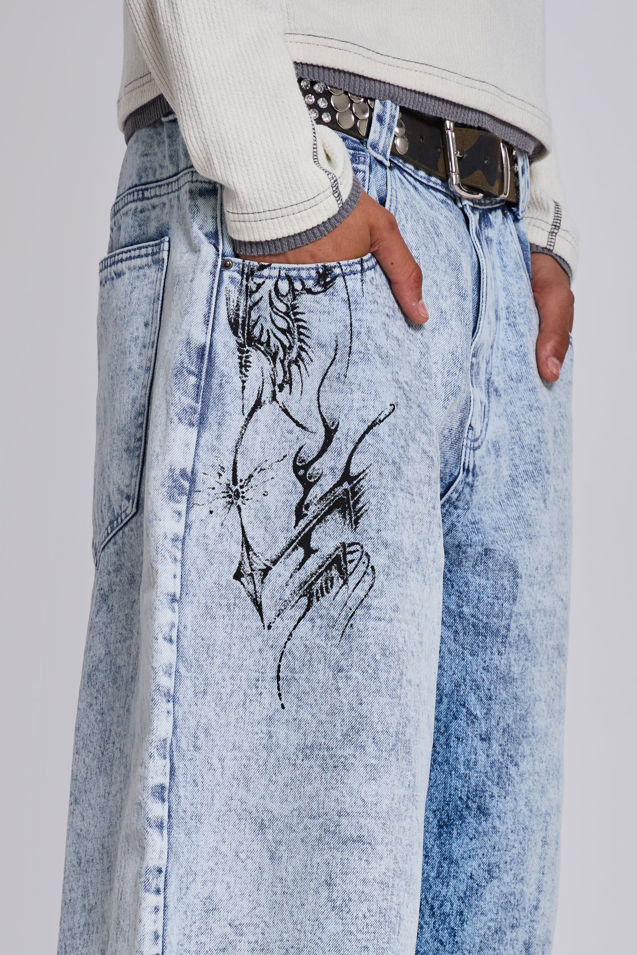 Blue Decal Jorts - Image 3