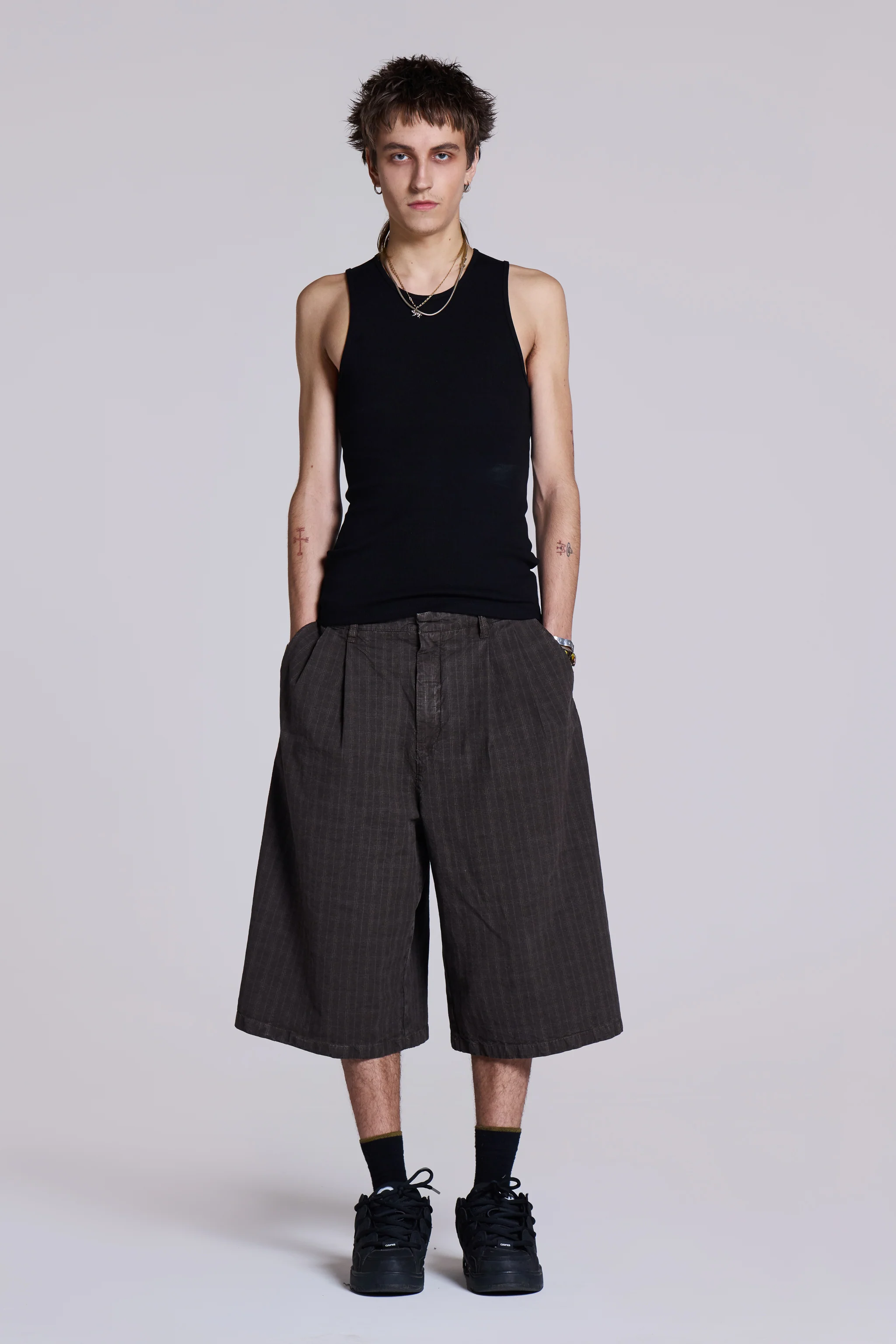 Brown Check Jumbo Jorts - Image 3