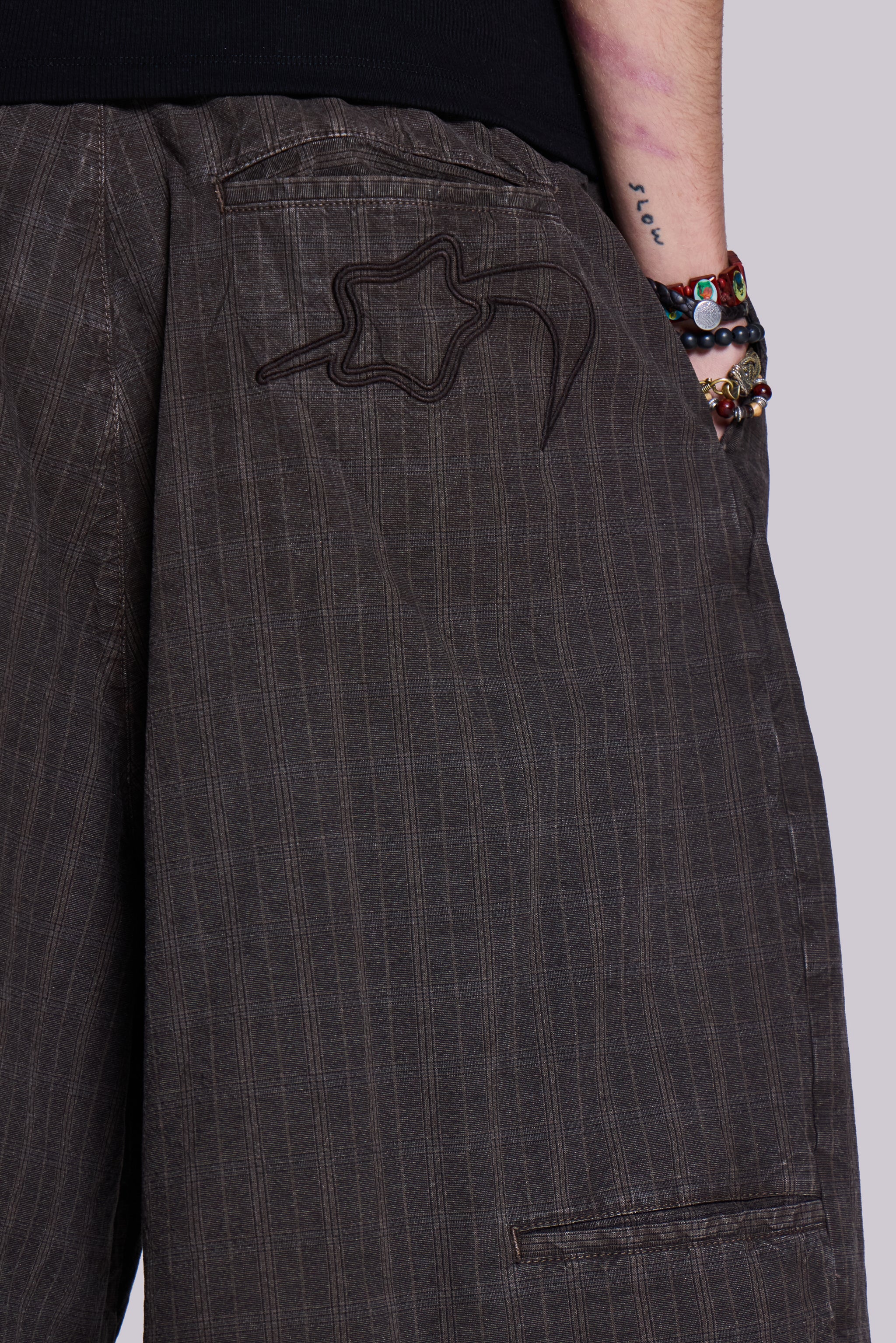 Brown Check Jumbo Jorts - Image 5