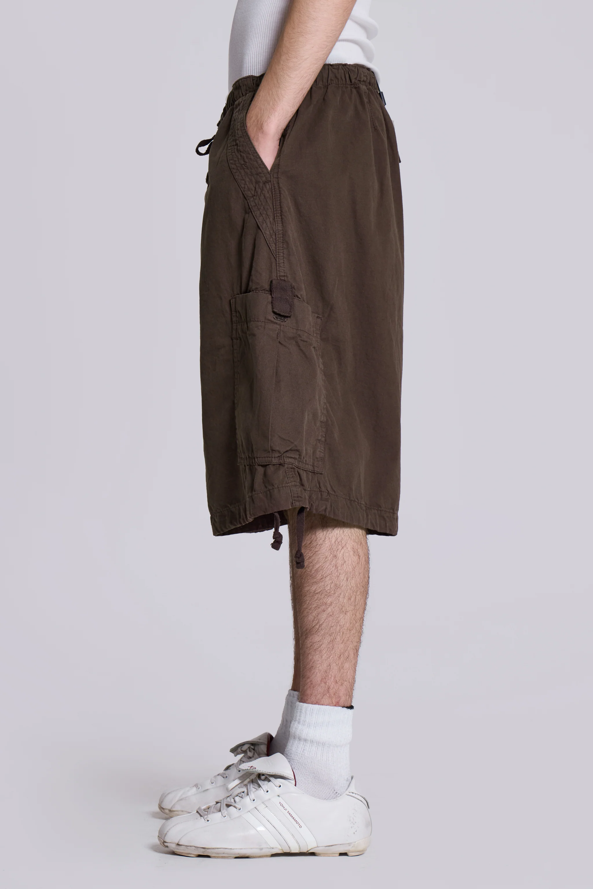 Brown Parachute Cargo Baggy Shorts - Image 6
