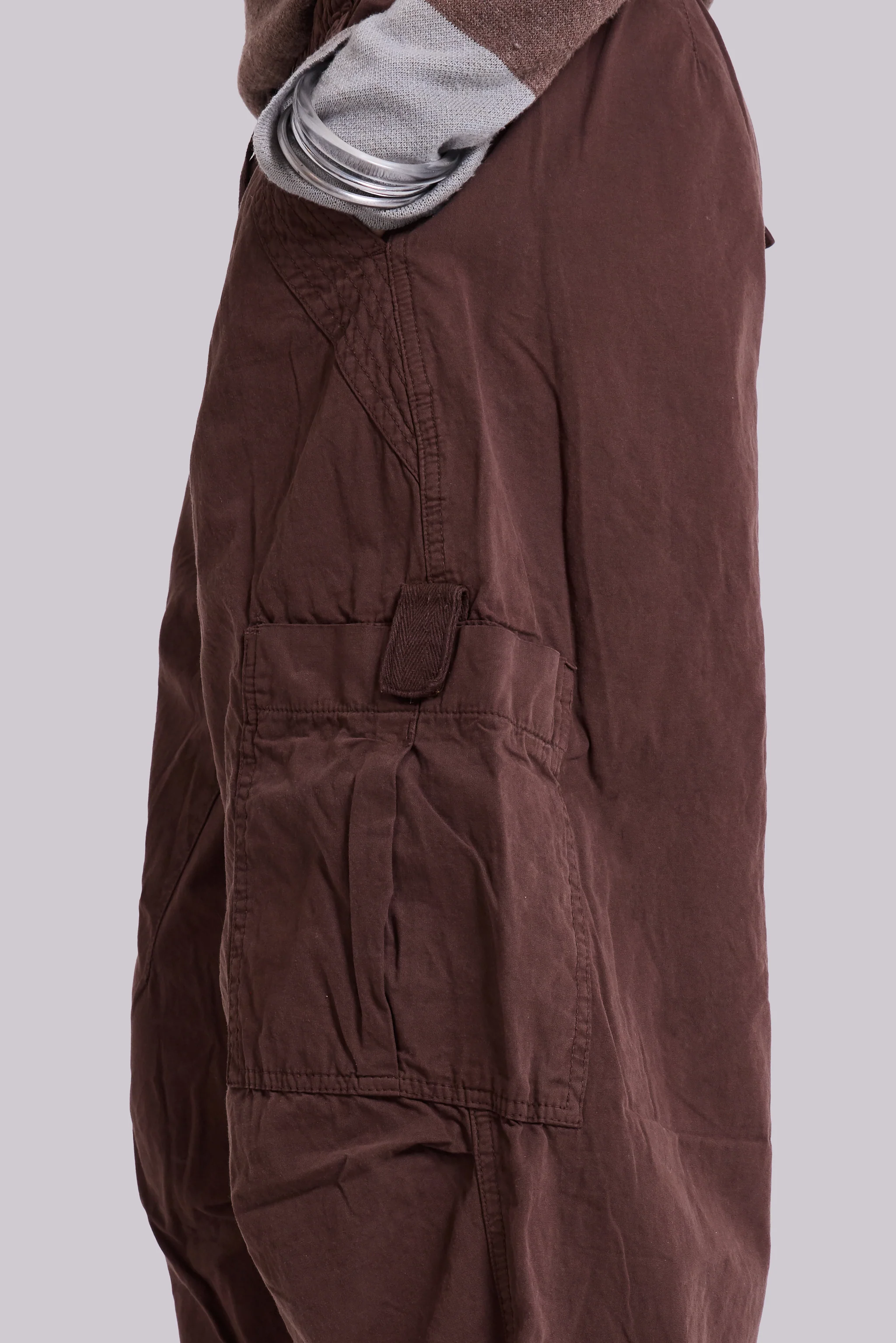 Brown Parachute Cargo Pants - Image 4