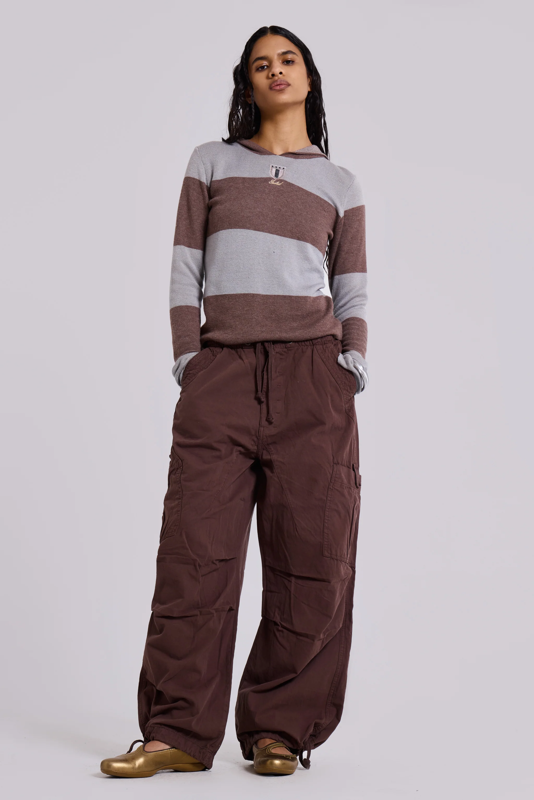 Brown Parachute Cargo Pants - Image 5