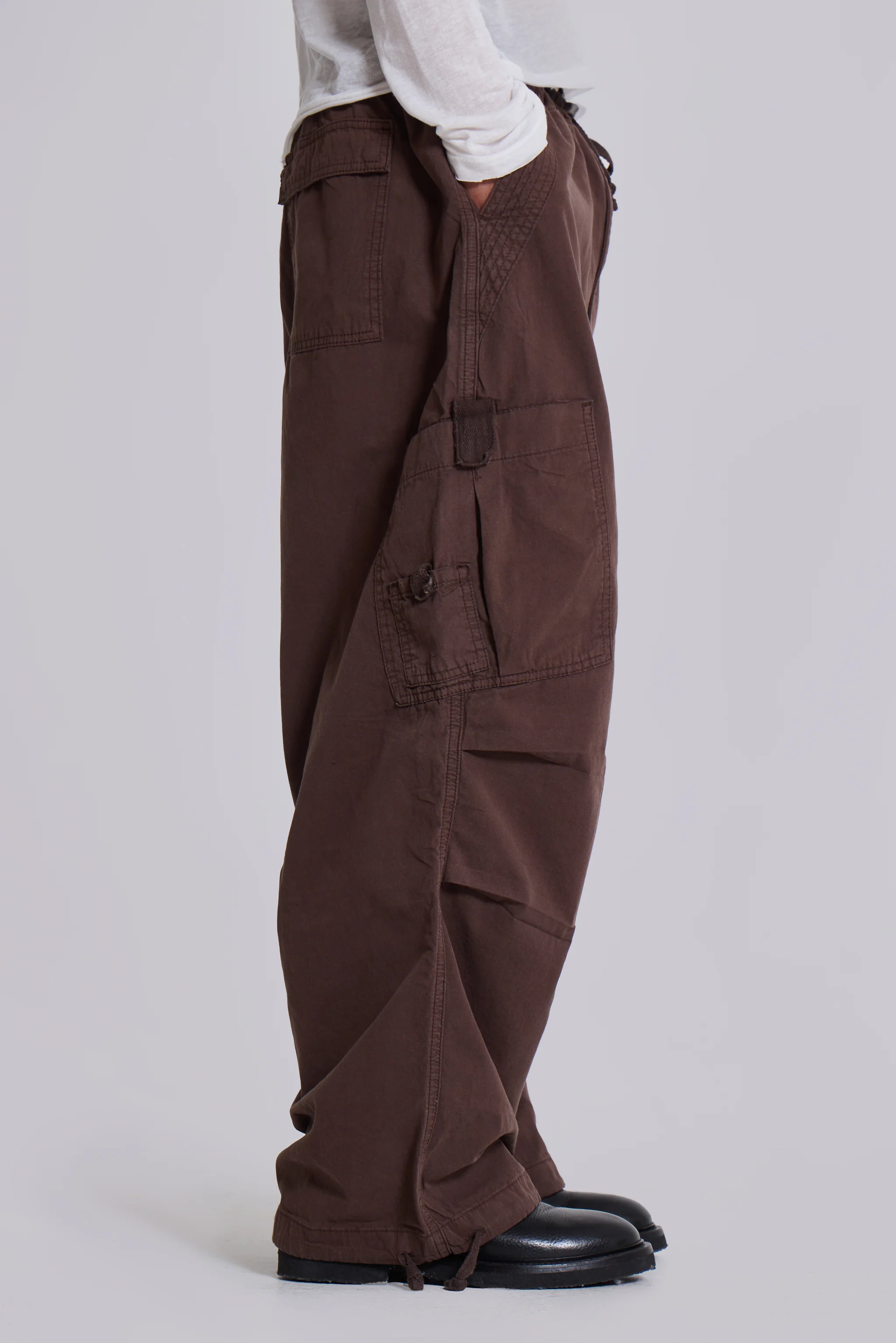 Brown Parachute Cargo Pants - Image 5