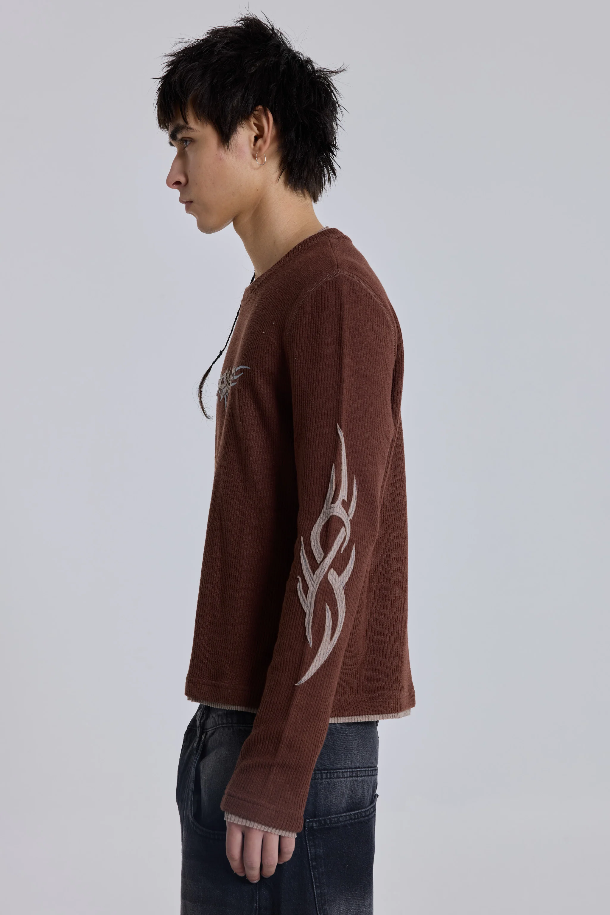 Brown Tattoo Applique Tee - Image 4