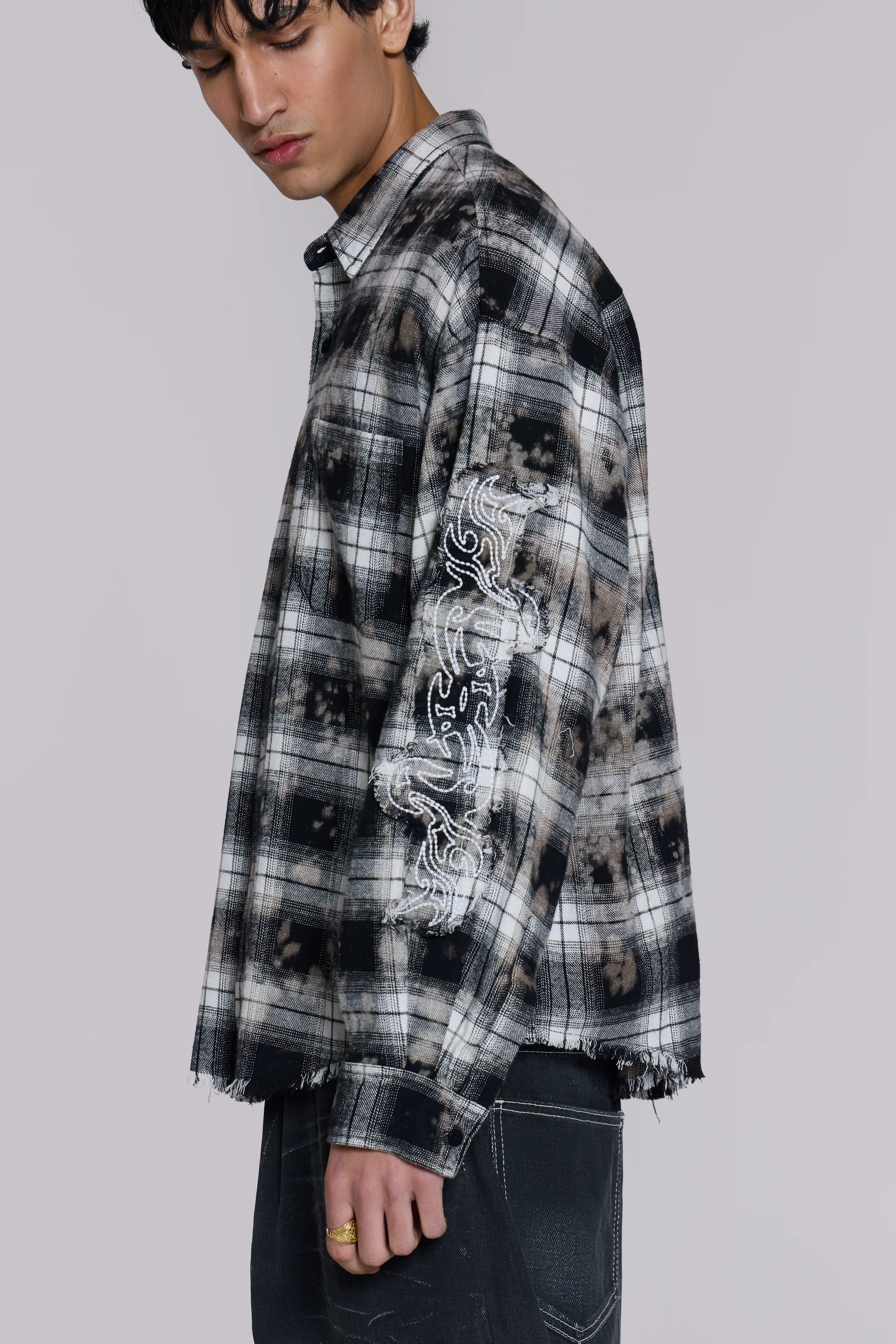 Burnout Plaid Shirt - Image 3