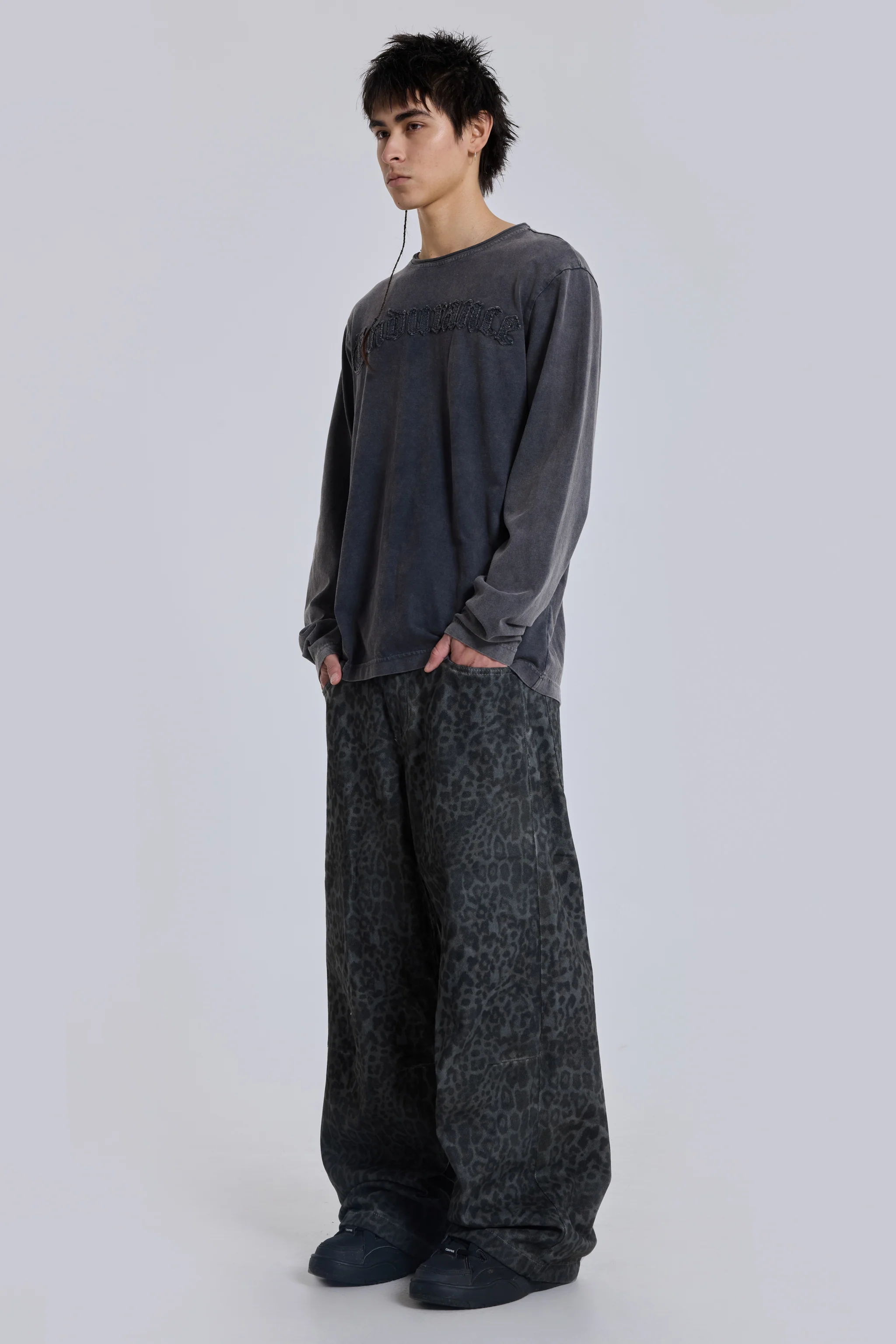Charcoal Leopard Fade Colossus Jeans - Image 5