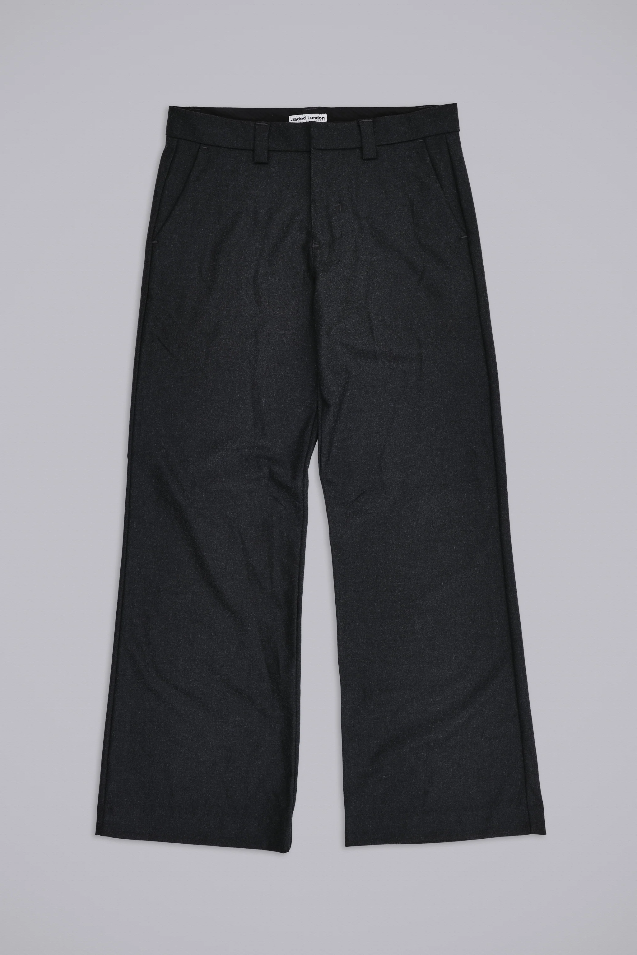 Charcoal Stacked Straight Suit Pants - Image 12