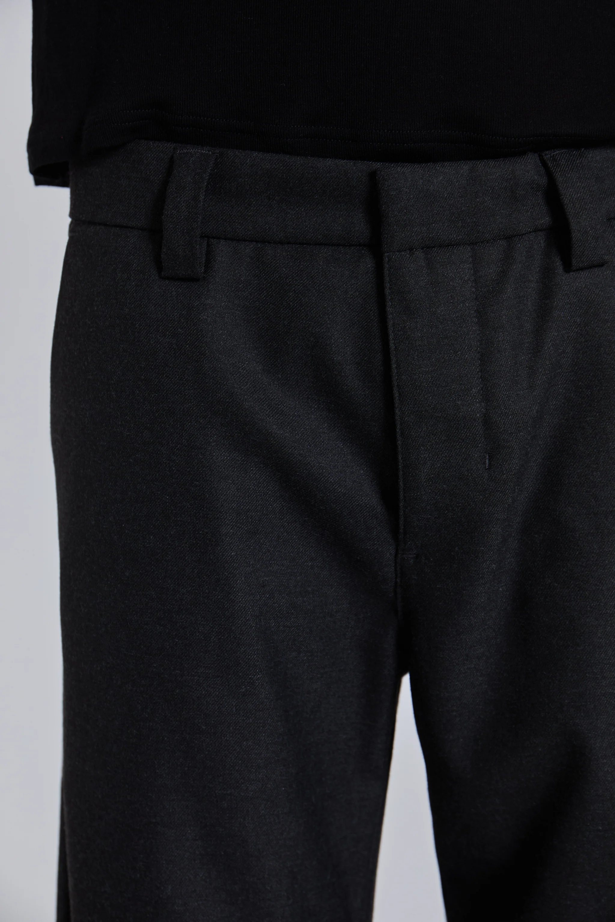 Charcoal Stacked Straight Suit Pants - Image 5