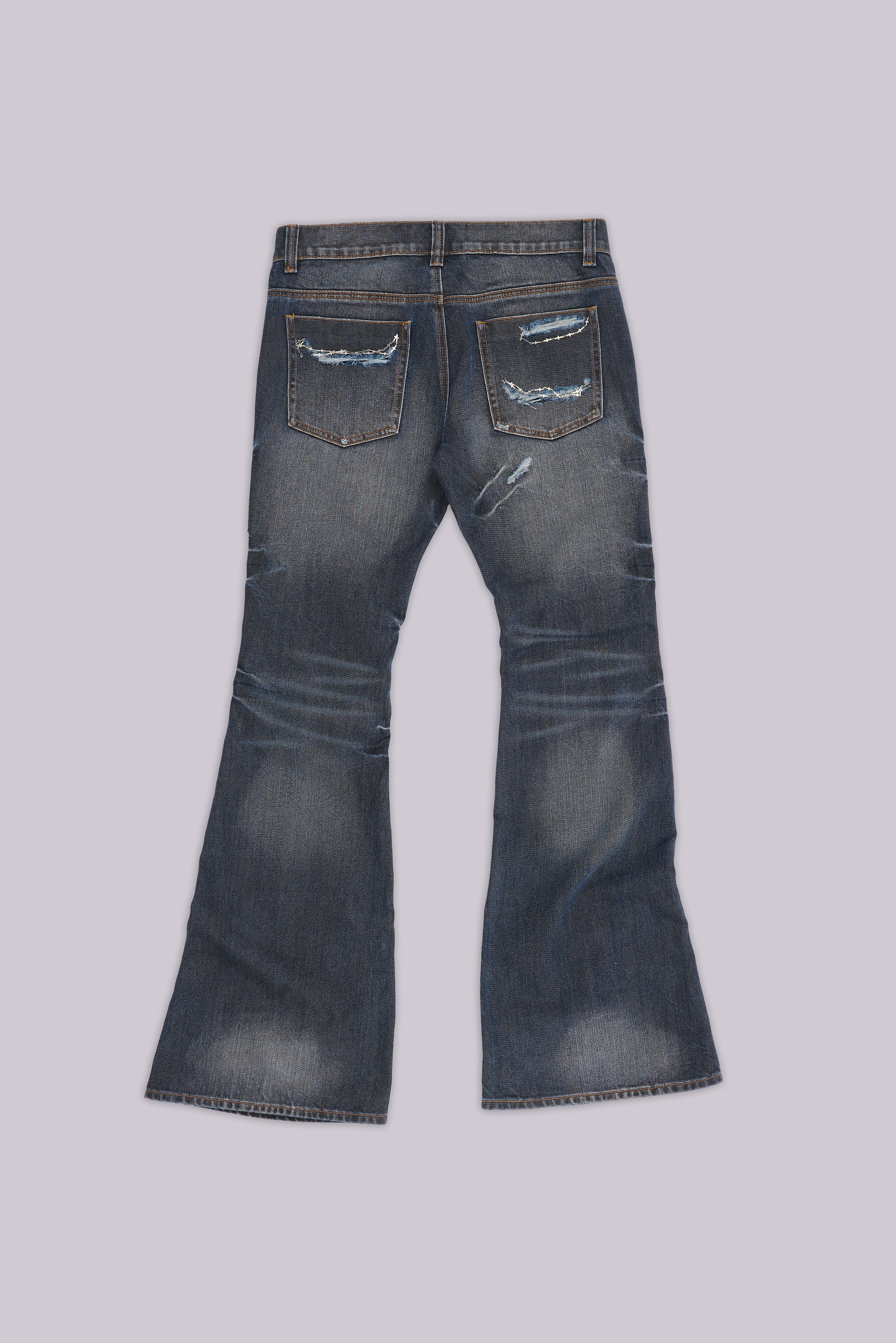 Cross Chain Blue Drift Bootcut Jeans - Image 9