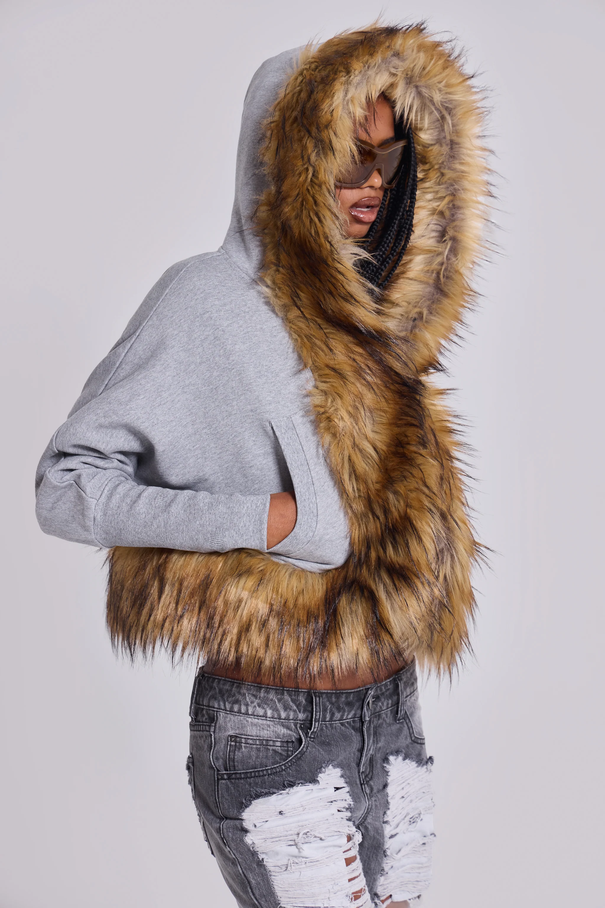 Deda Fur Trim Hoodie - Image 4