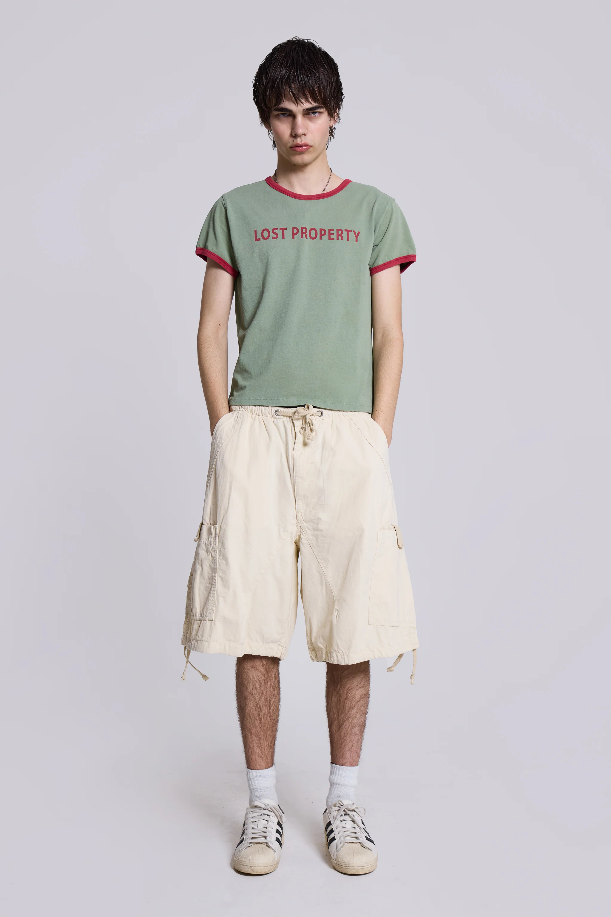 Ecru Parachute Cargo Baggy Shorts - Image 6
