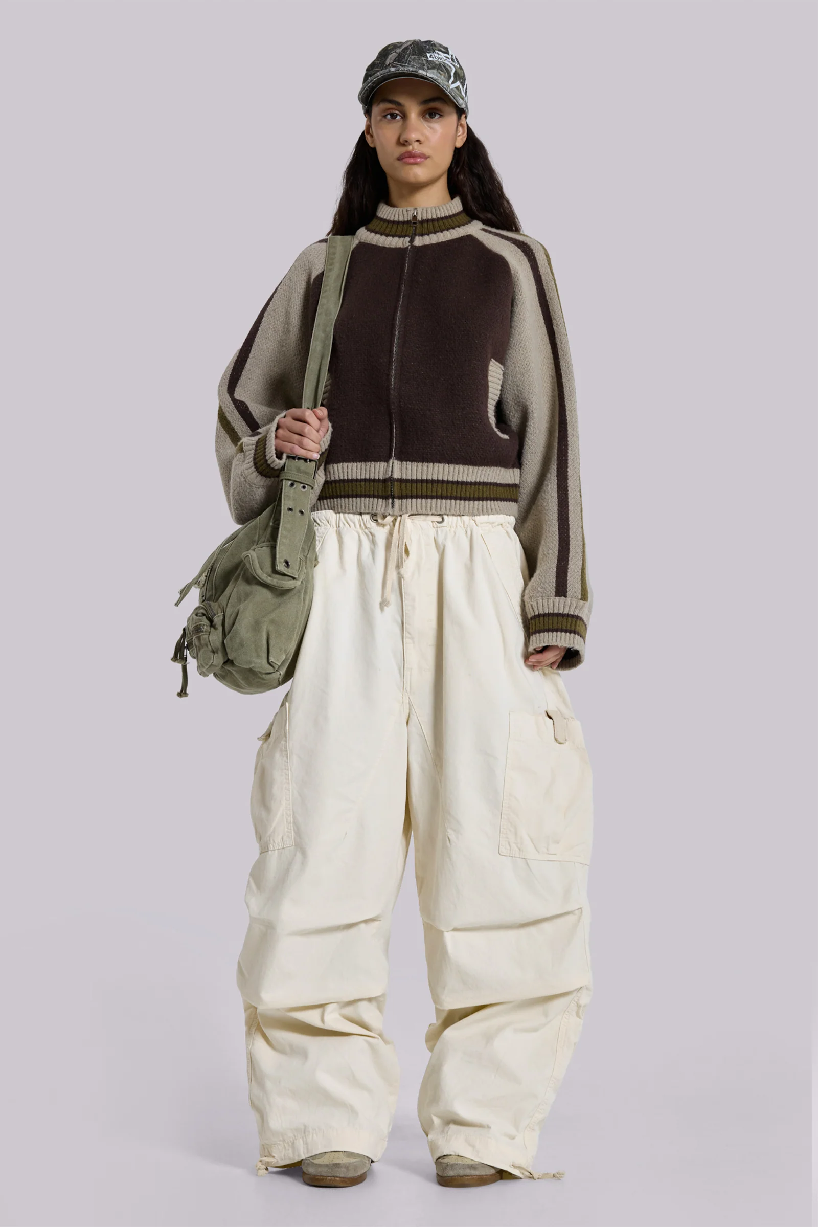 Ecru Parachute Cargo Pants - Image 5
