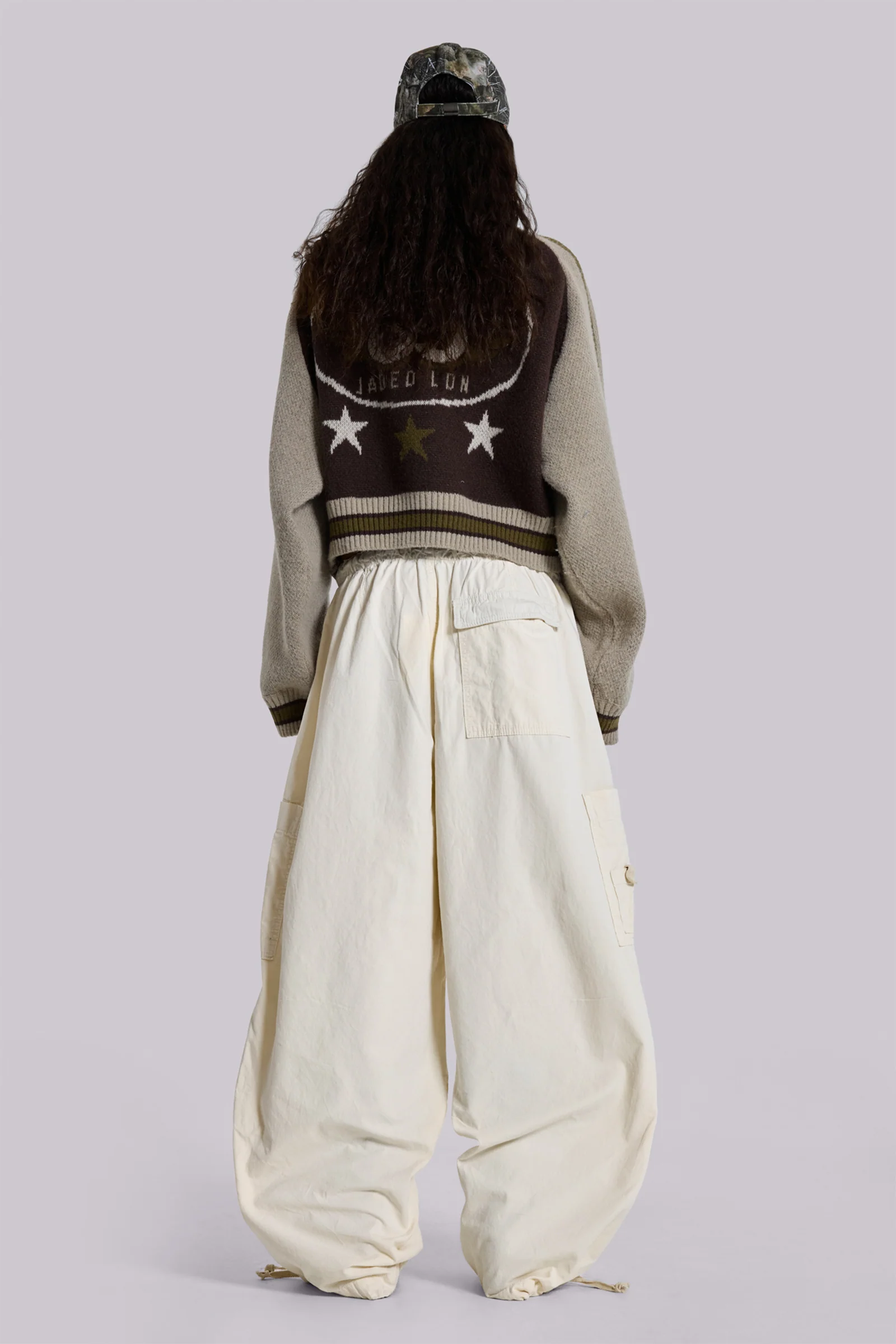 Ecru Parachute Cargo Pants - Image 6