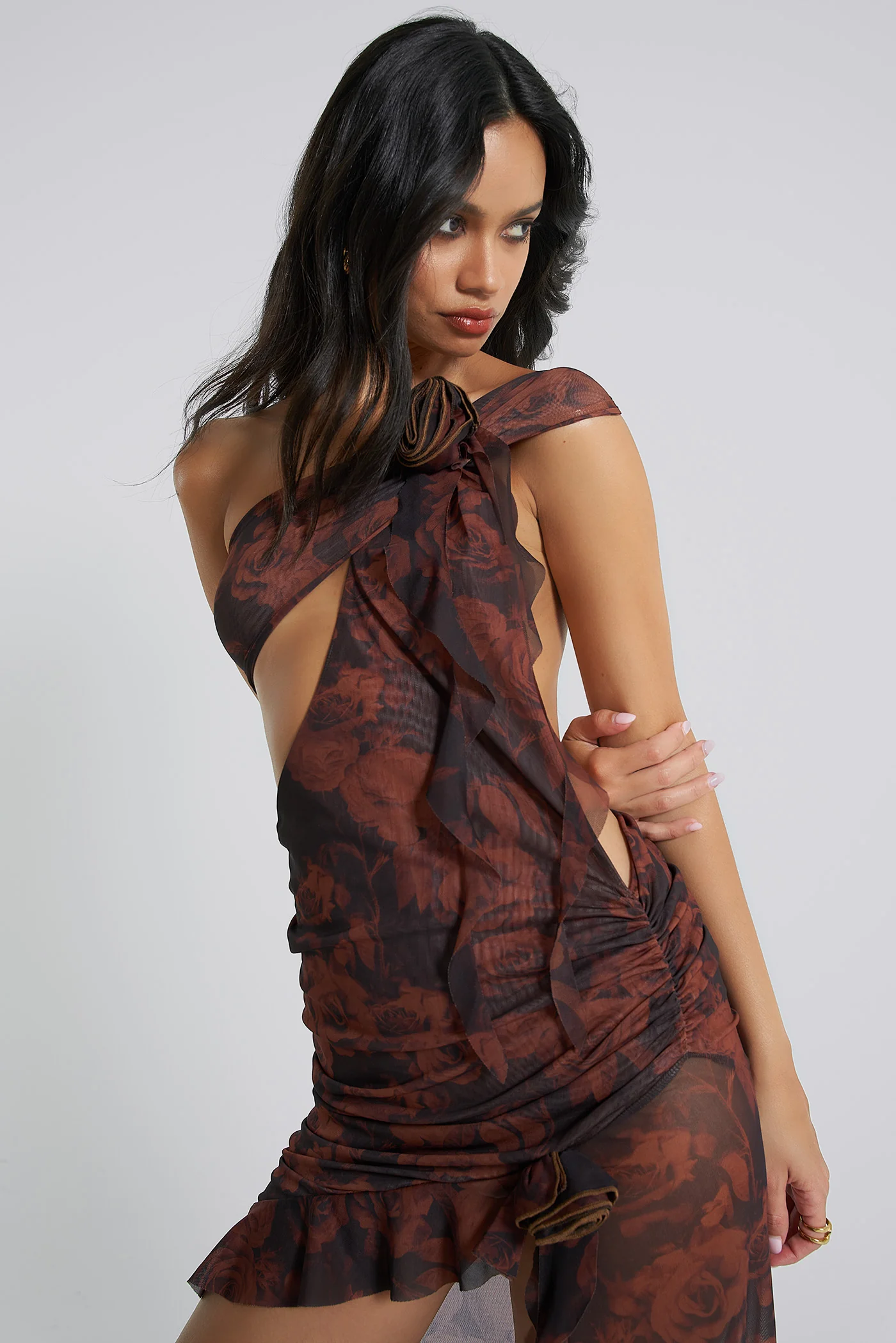 Athena One Shoulder Draped Maxi Dress - Image 3