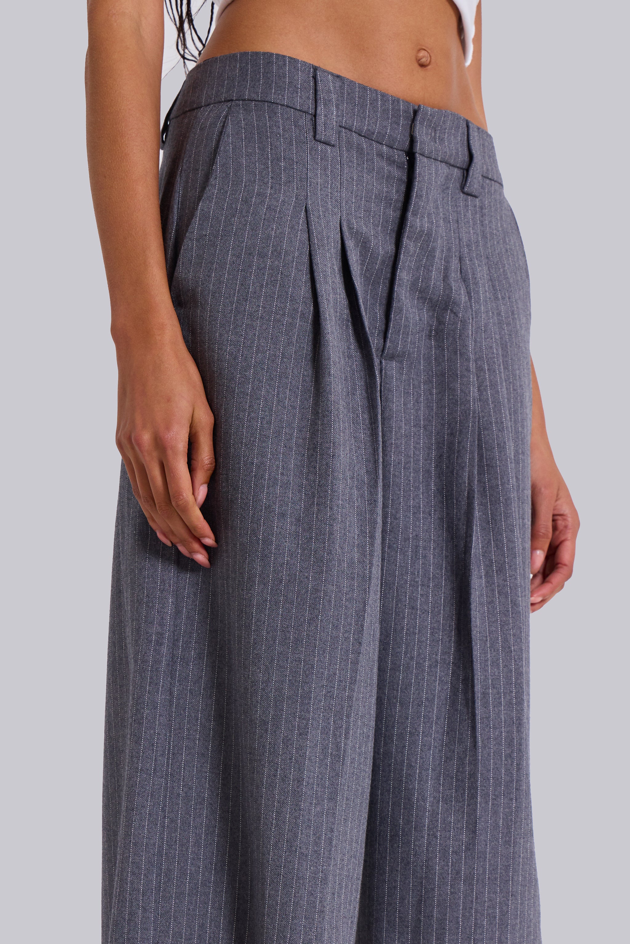 Goliath Light Grey Pinstripe Suit Pants - Image 5