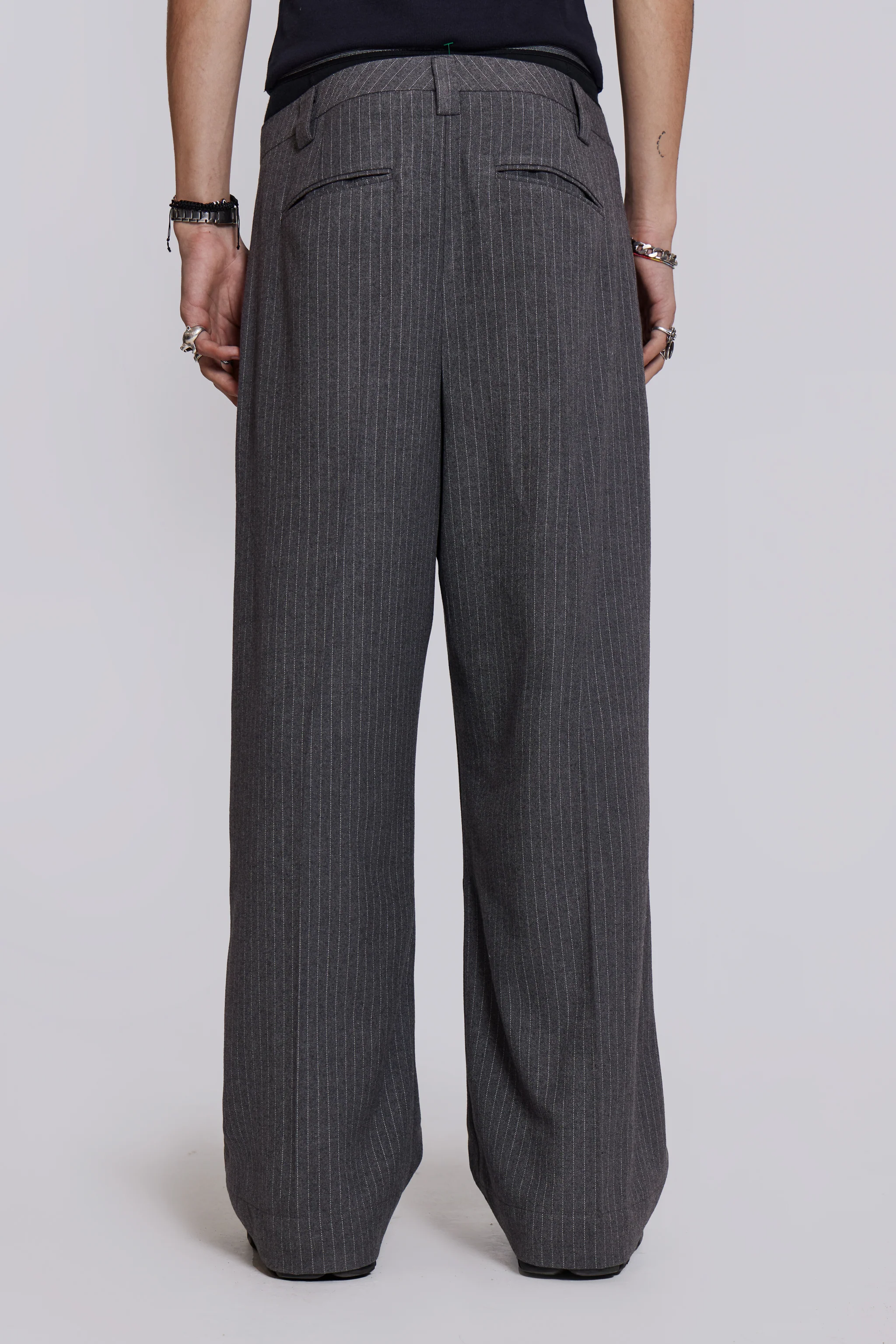 Goliath Light Grey Pinstripe Suit Pants - Image 3
