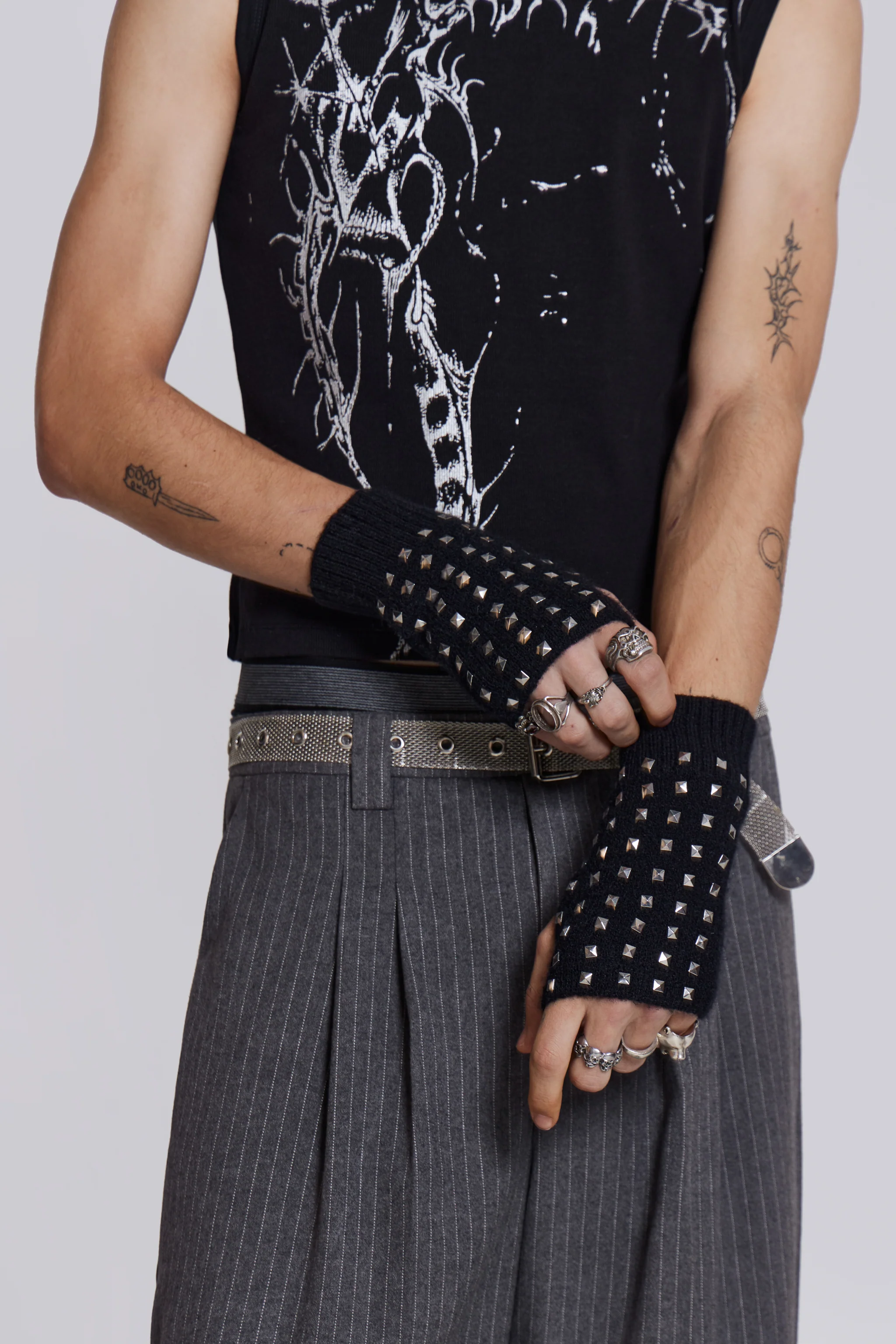 Goliath Light Grey Pinstripe Suit Pants - Image 6