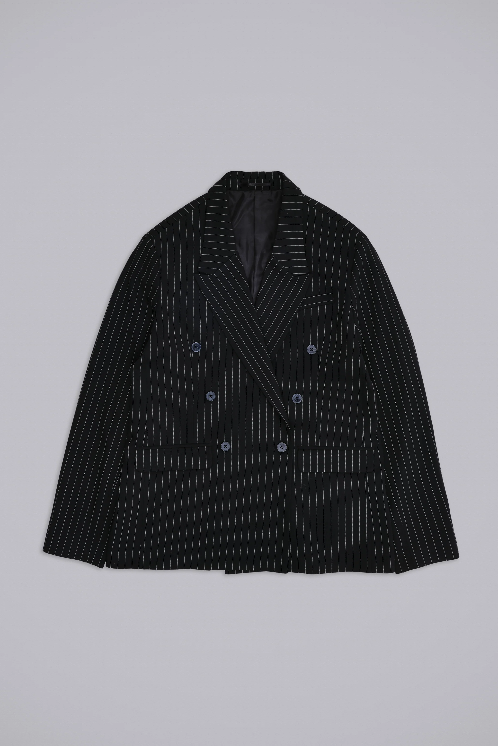 Goliath Pinstripe Double Breasted Boxy Blazer - Image 7