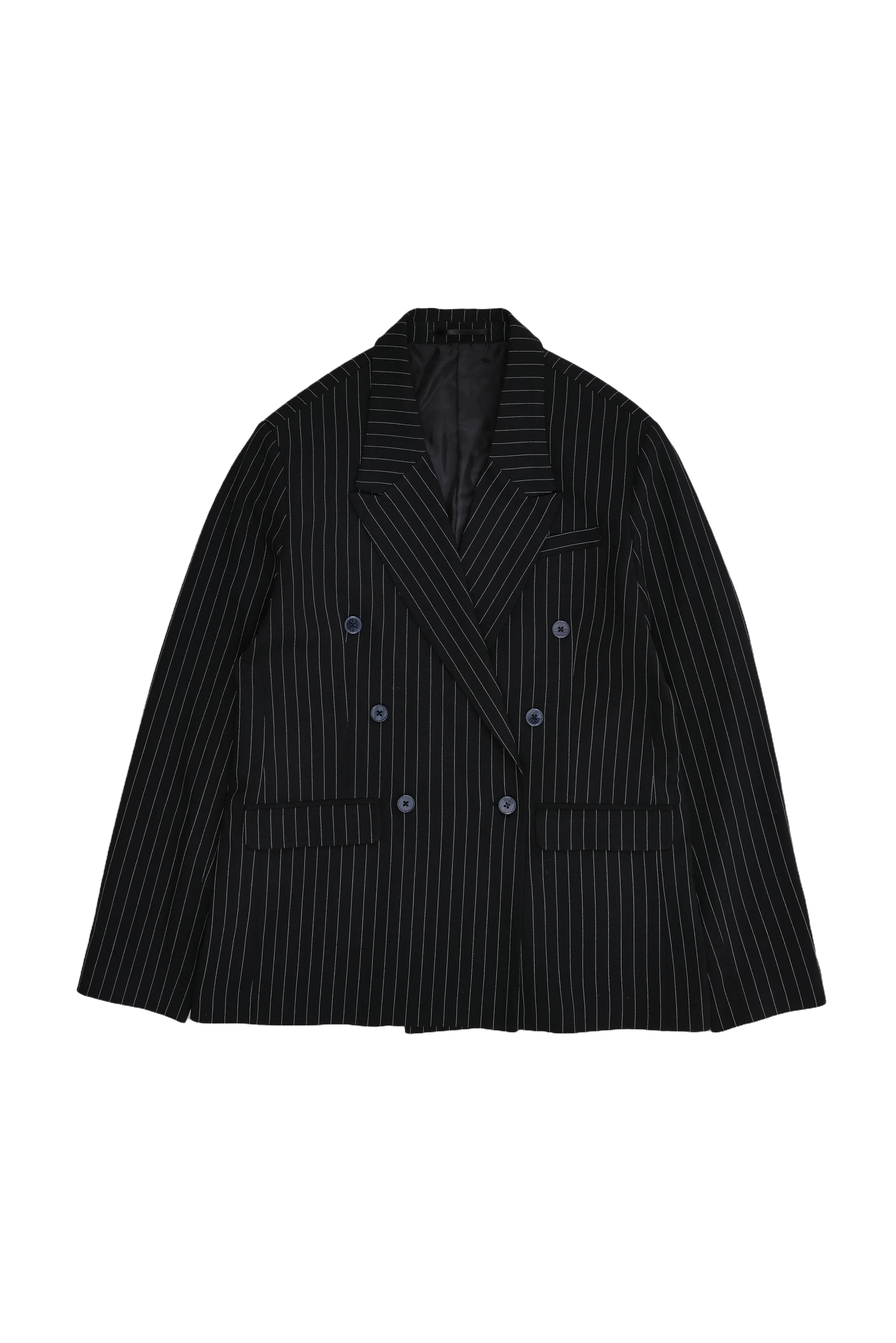 Goliath Pinstripe Double Breasted Boxy Blazer - Image 8