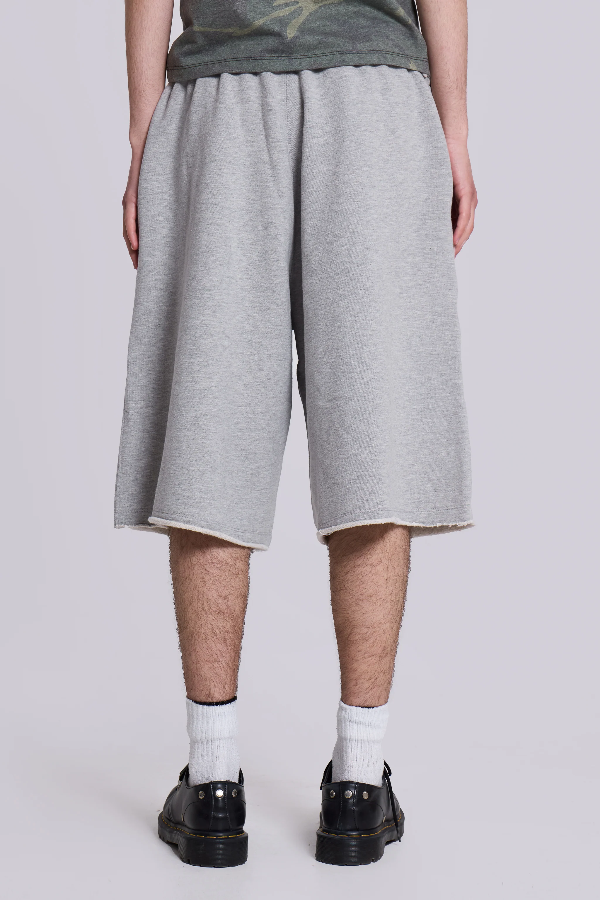 Grey Marl Monster Jogger Baggy Shorts - Image 9