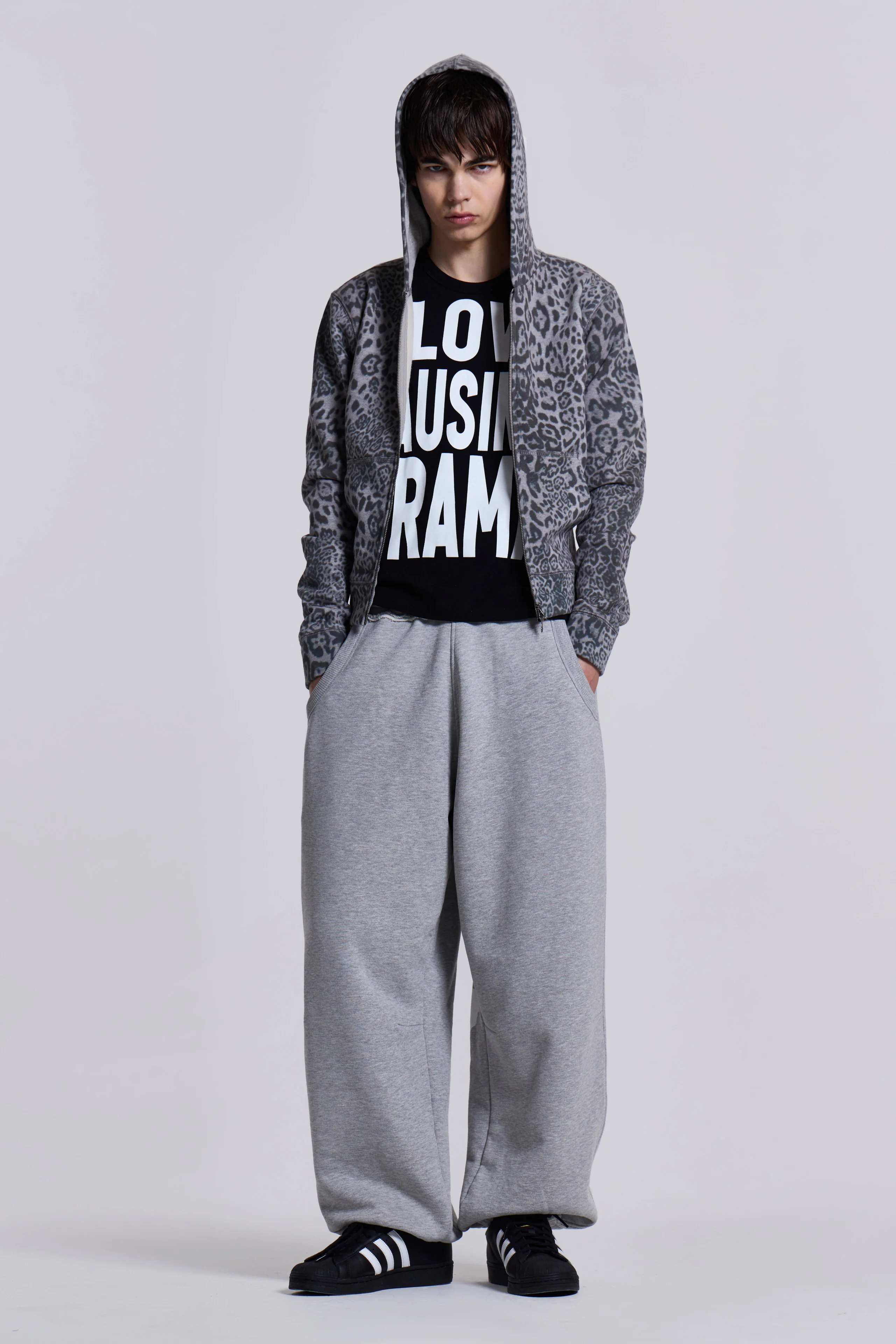 Grey Marl Cuffed Baggy Monster Joggers - Image 3