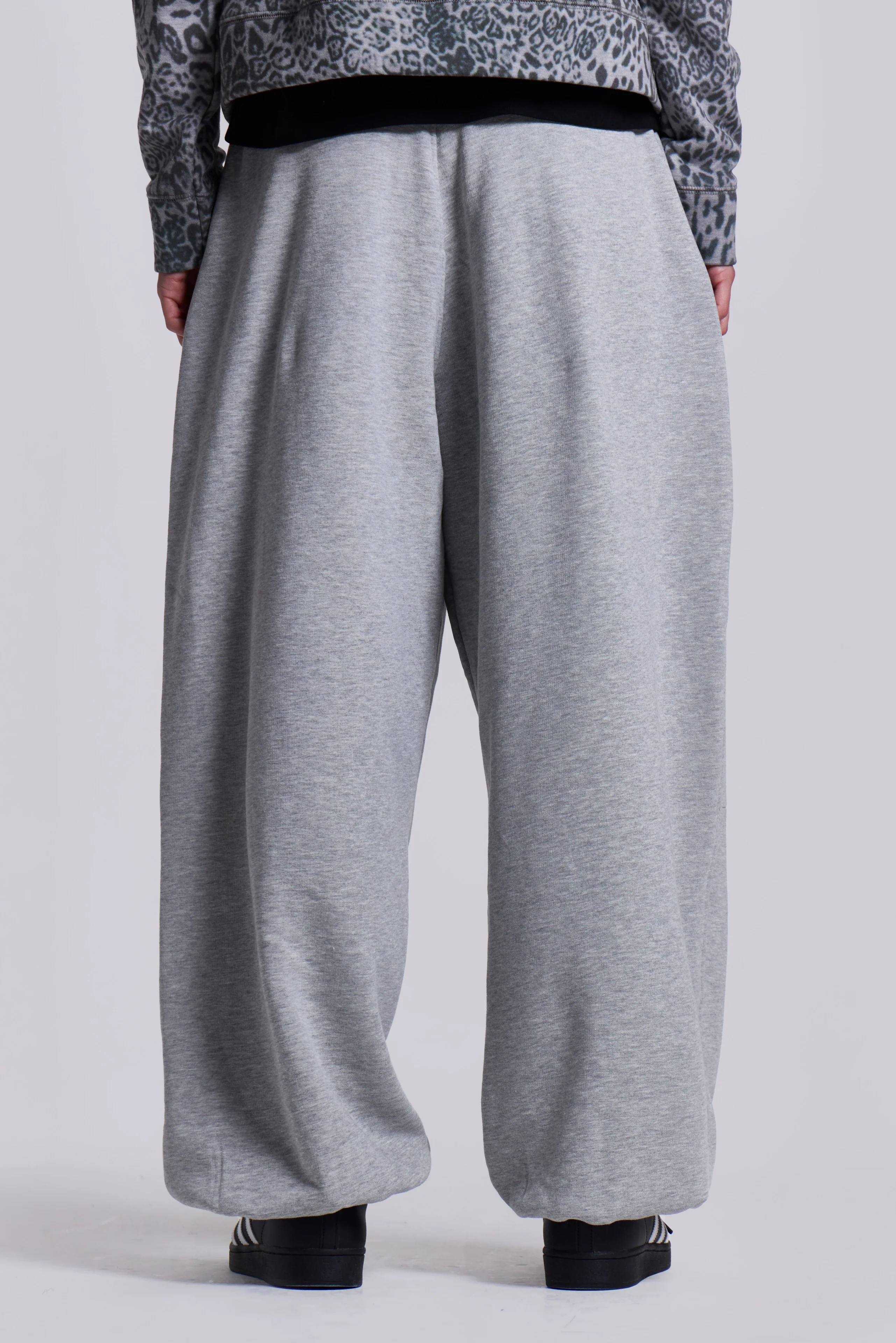 Grey Marl Cuffed Baggy Monster Joggers - Image 4