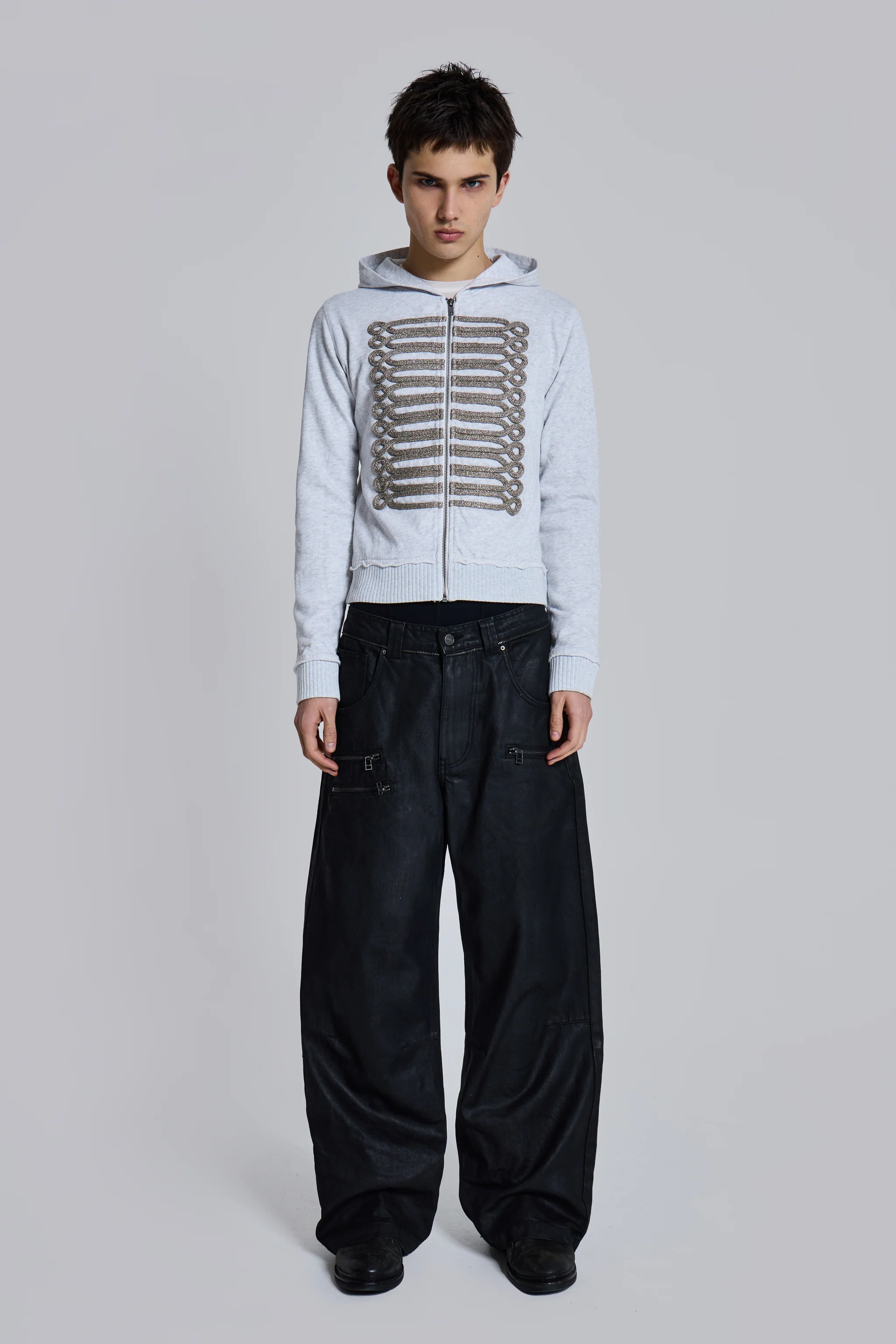 Grey Marl Military Monster Hoodie - Image 3