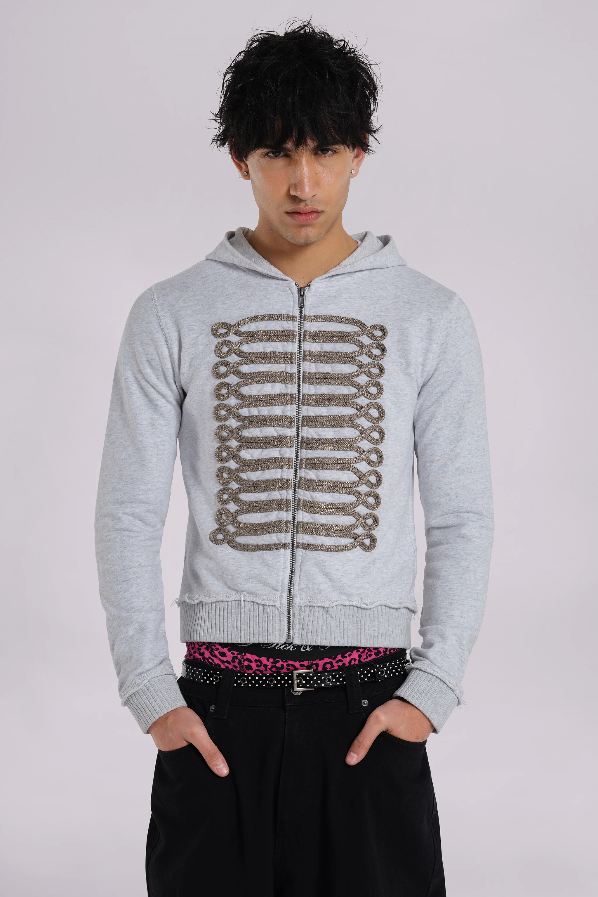 Grey Marl Military Monster Hoodie - Image 7