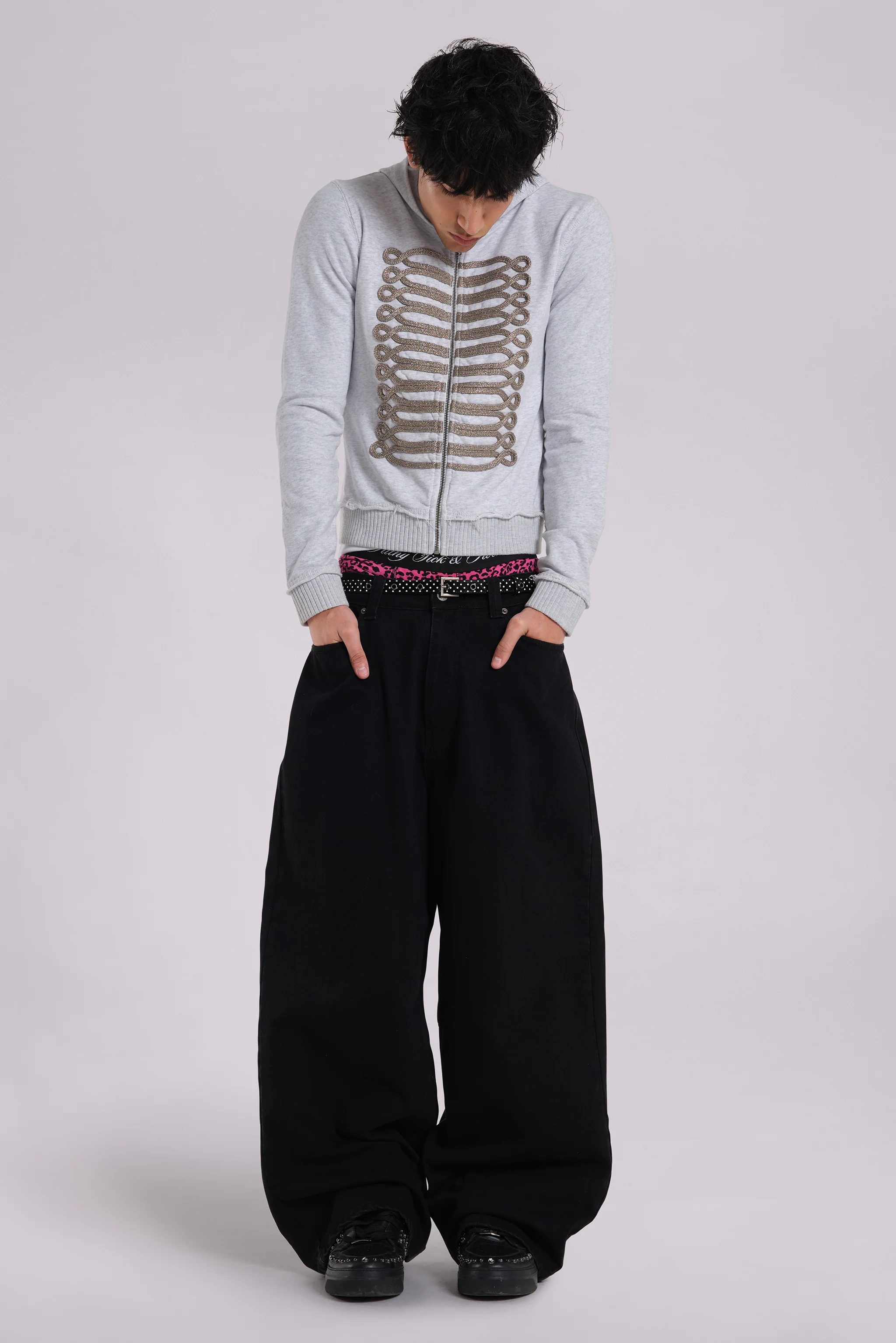 Grey Marl Military Monster Hoodie - Image 8