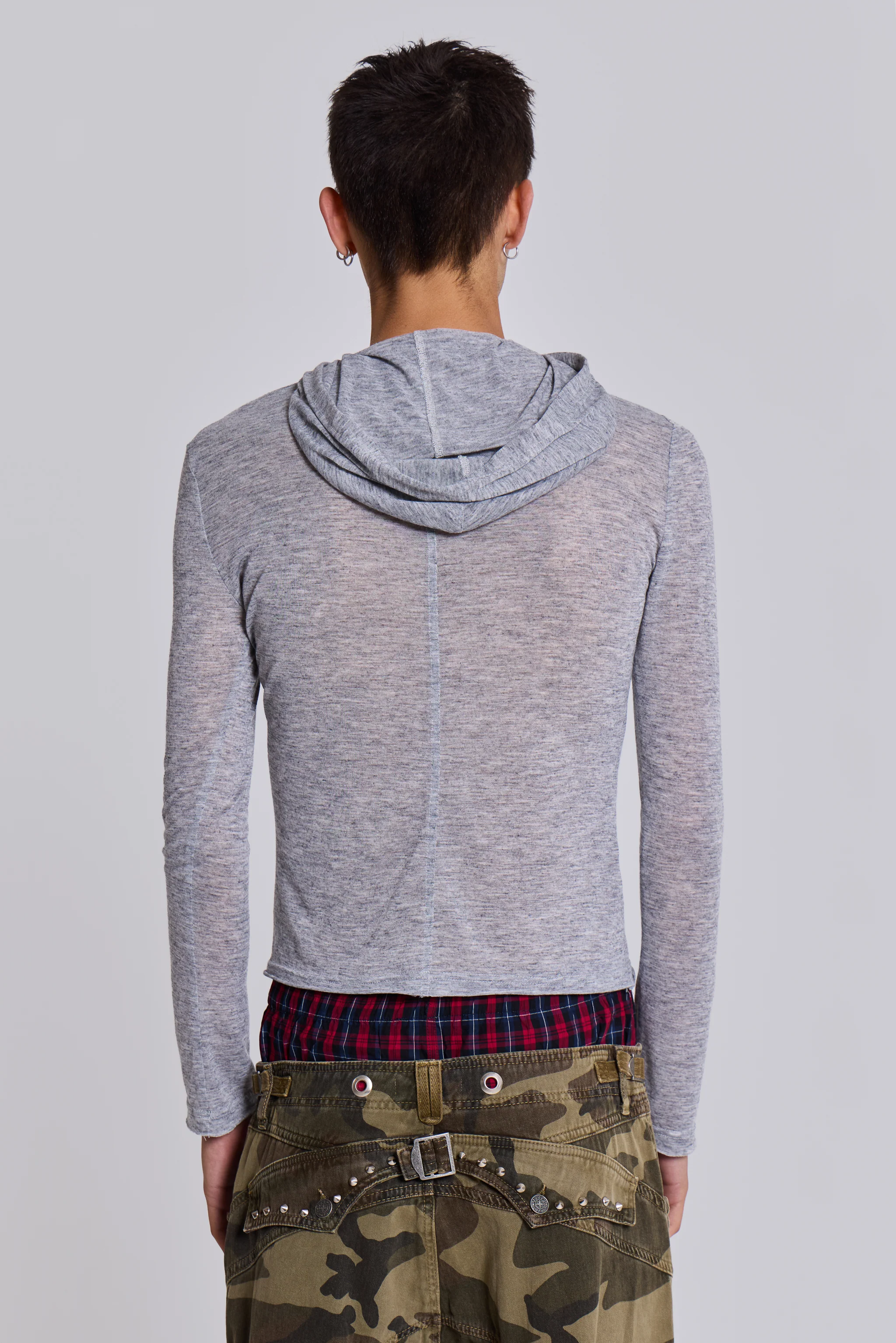 Grey Marl Mist Hoodie - Image 3